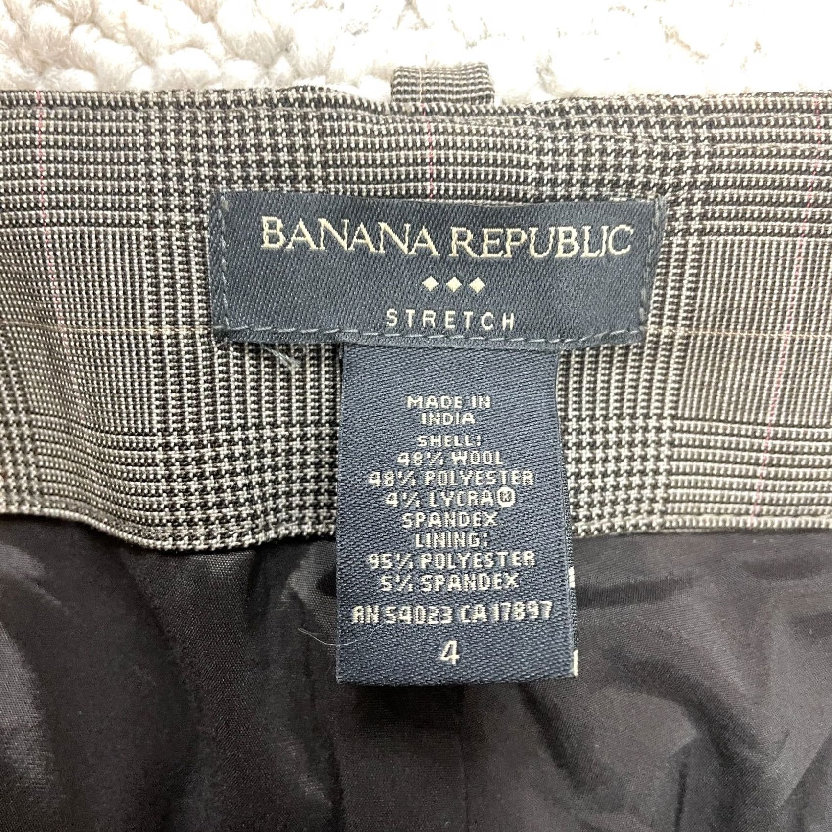 Banana Republic VINTAGE: No Banana Republic Capri Pants Womens 4 Brown Check Wool Dress Crop Slacks 31x16 Size 27" / US 4 / IT 40 - 7 Thumbnail