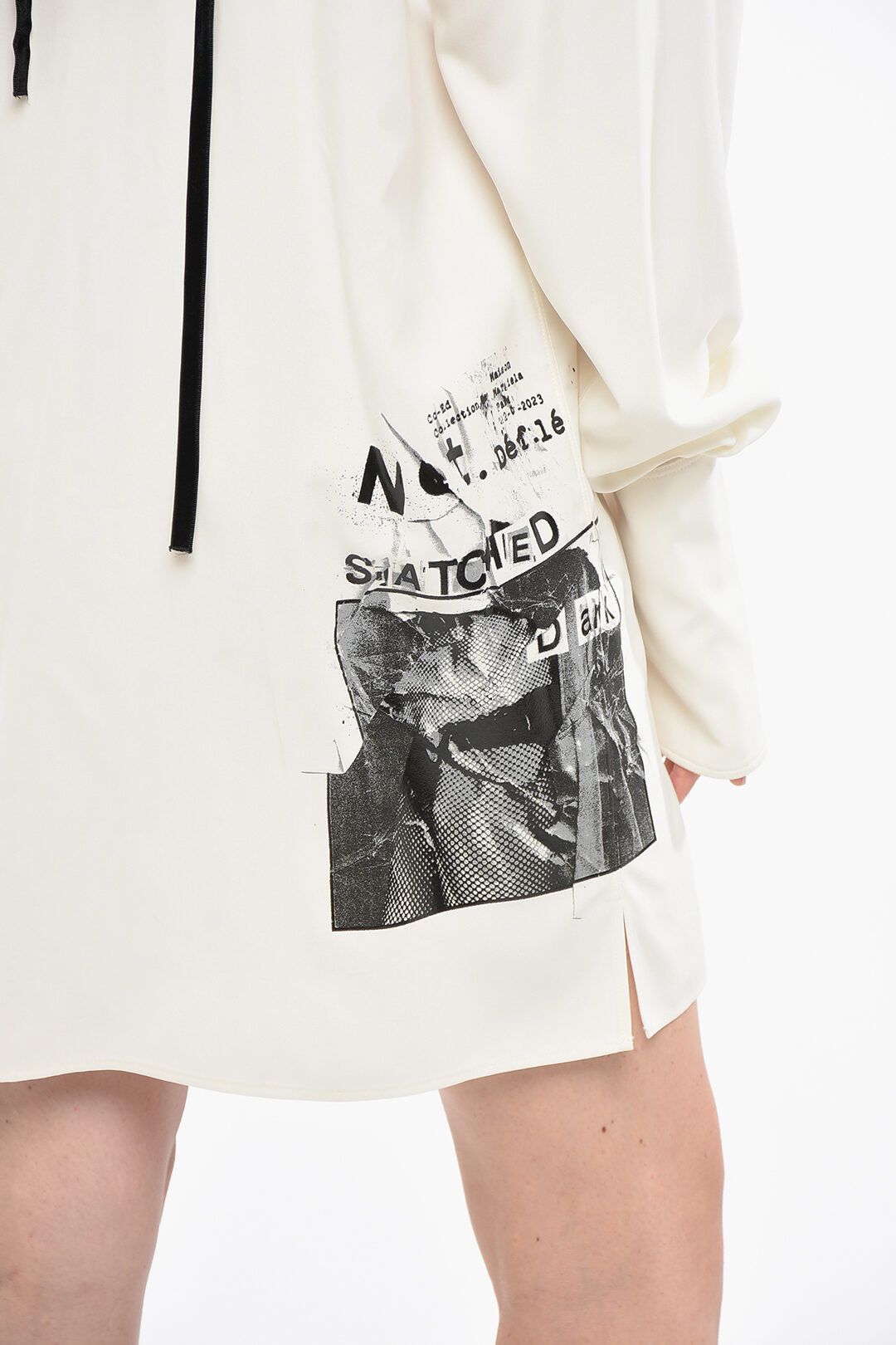 Maison Margiela og1mm1125 Long Sleeved Printed Punk Silk Shirt in White Size XS / US 0-2 / IT 36-38 - 3 Thumbnail