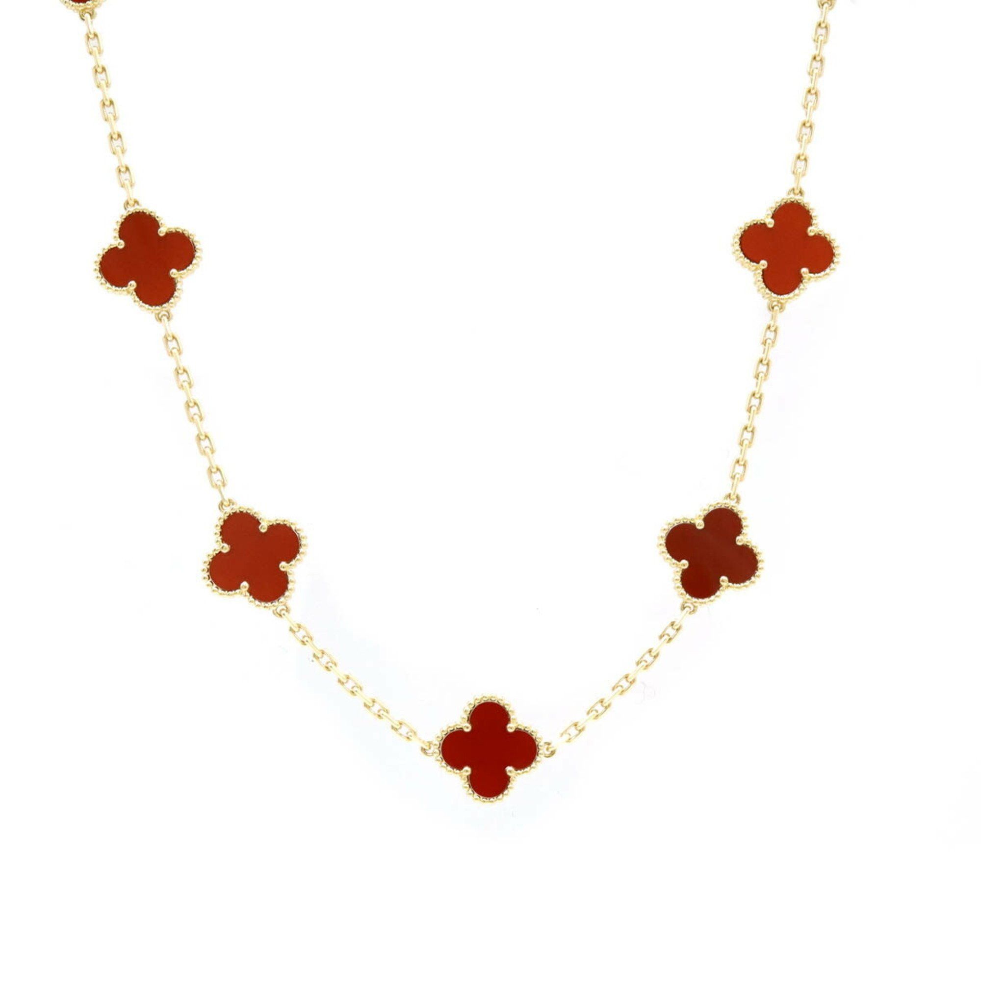 Van Cleef Arpels VCA Alhambra Long Necklace Carnelian VCARD39800
