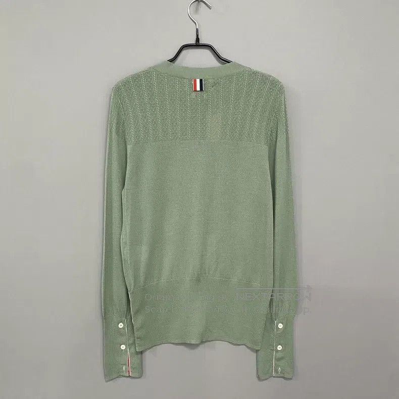 Thom Browne Thom Browne Teal Green Wool Cardigan Size US XS / EU 42 / 0 - 3 Thumbnail