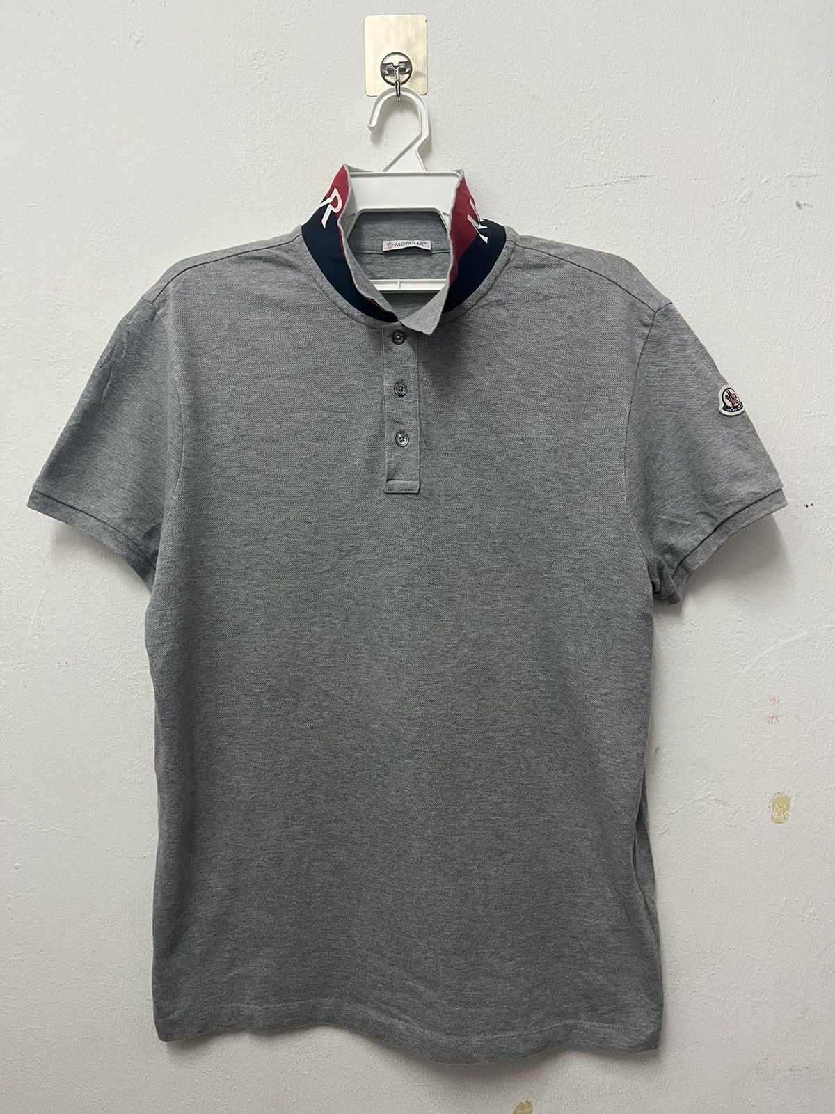 Moncler Moncler Maglia Polo manica corta Grey polo shirt (A) Size US L / EU 52-54 / 3 - 1 Thumbnail