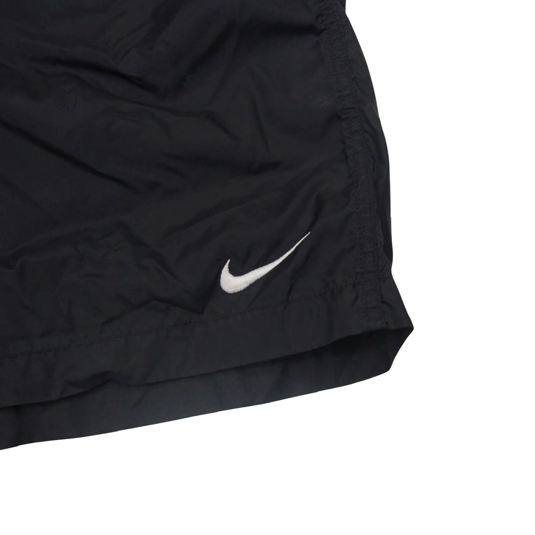 Nike VINTAGE Nike Mens Large Spellout Swim Trunks Black Size US 33 - 2 Thumbnail
