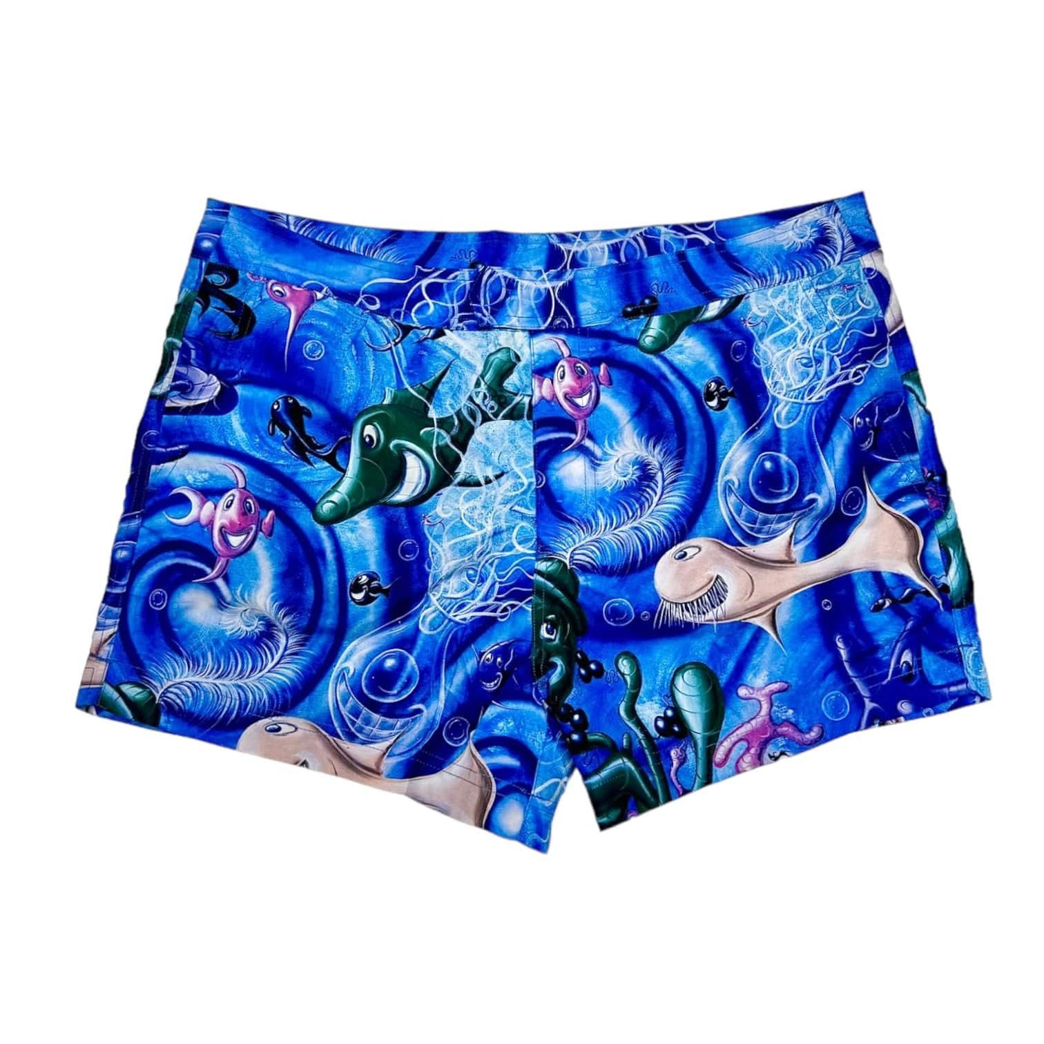 Dior Dior x Kenny Scharf Silk Shorts Blue Size US 33 - 1 Thumbnail