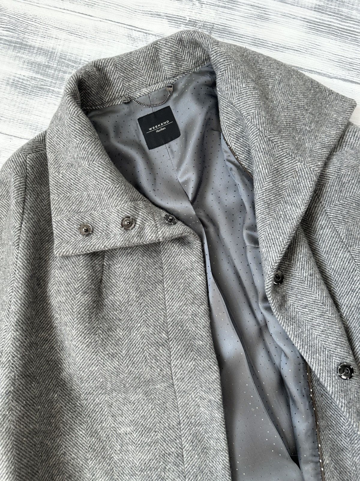 Weekend Max Mara Weekend Max Mara Italy Wool Gray Snap Button Coat size US 10 Size M / US 6-8 / IT 42-44 - 4 Thumbnail
