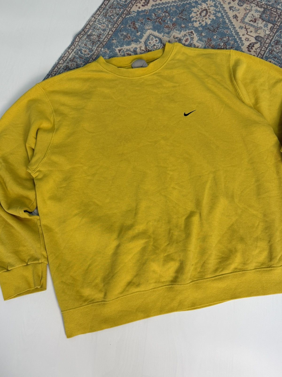 Nike Vintage 2000s Nike Yellow Sweatshirt Size US XL / EU 56 / 4 - 3 Thumbnail