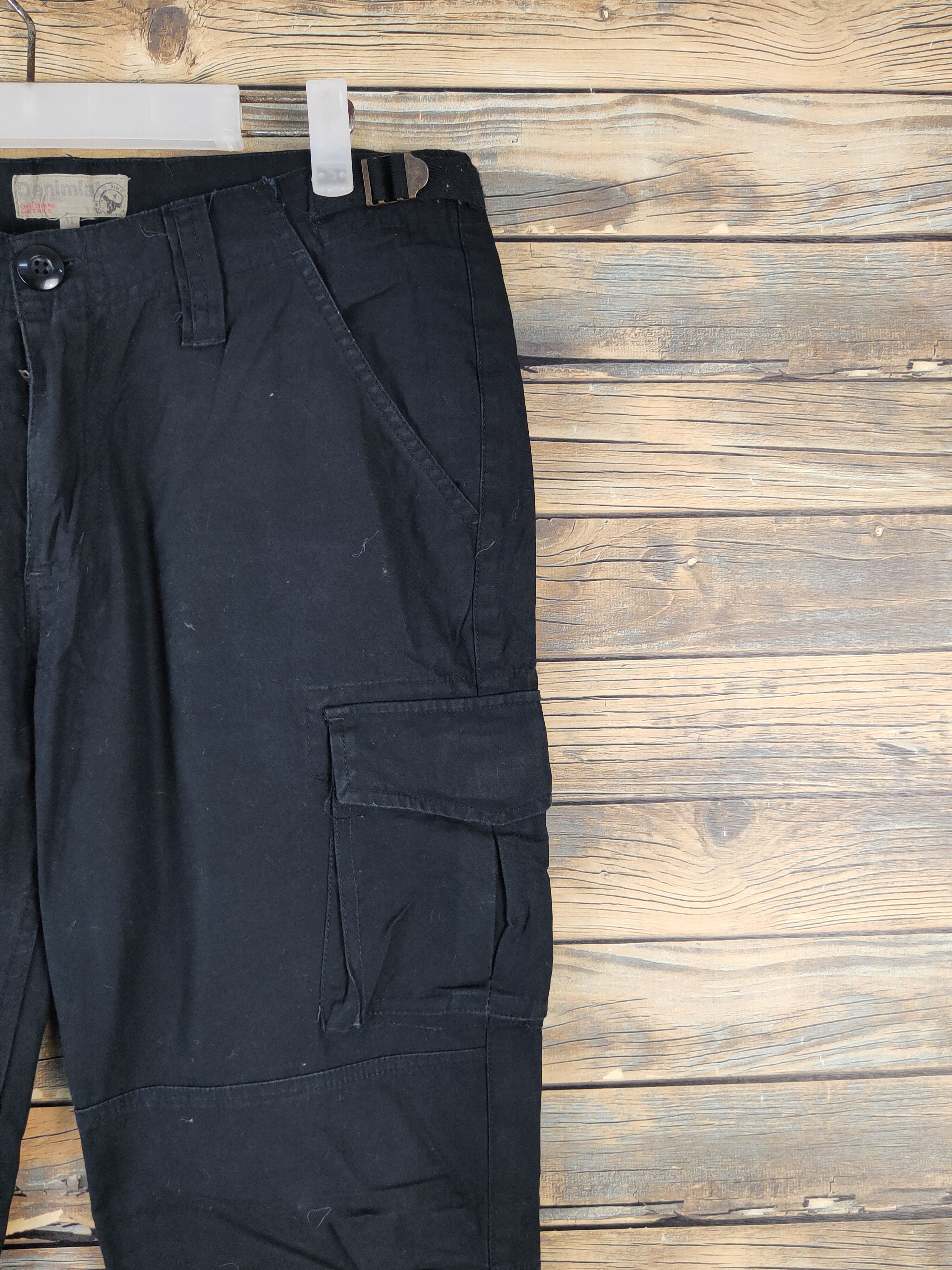 Japanese Brand Denimlab Black Multipocket Tactical Cargo Pants #W141 Size US 32 / EU 48 - 5 Thumbnail