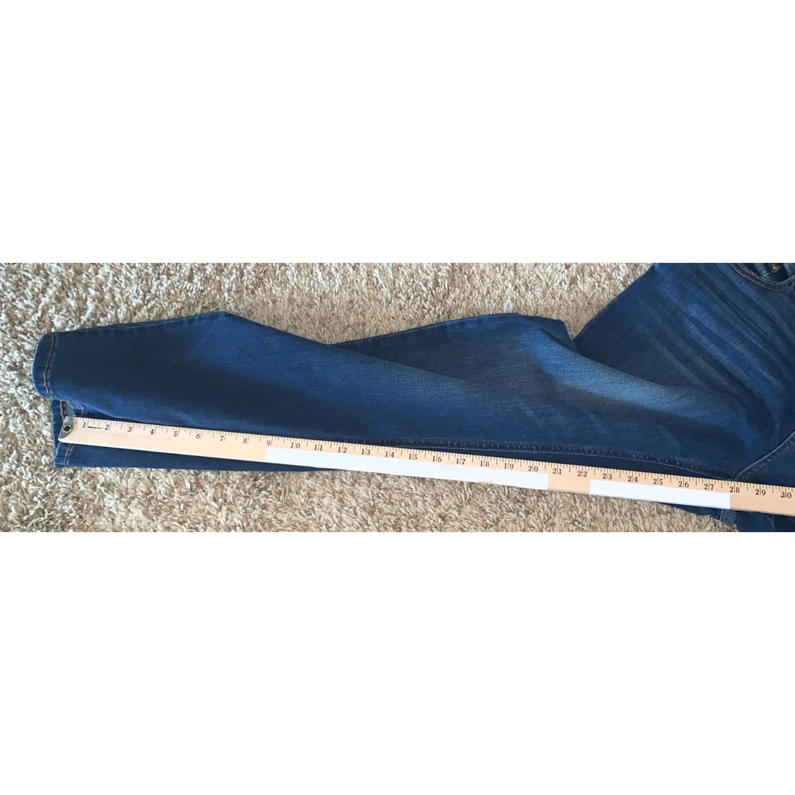 Vintage Time Tru Denim Straight Leg Pants 14 Mid Rise Stretch Blue Womens Regular Size 36" / US 14 / IT 50 - 7 Thumbnail