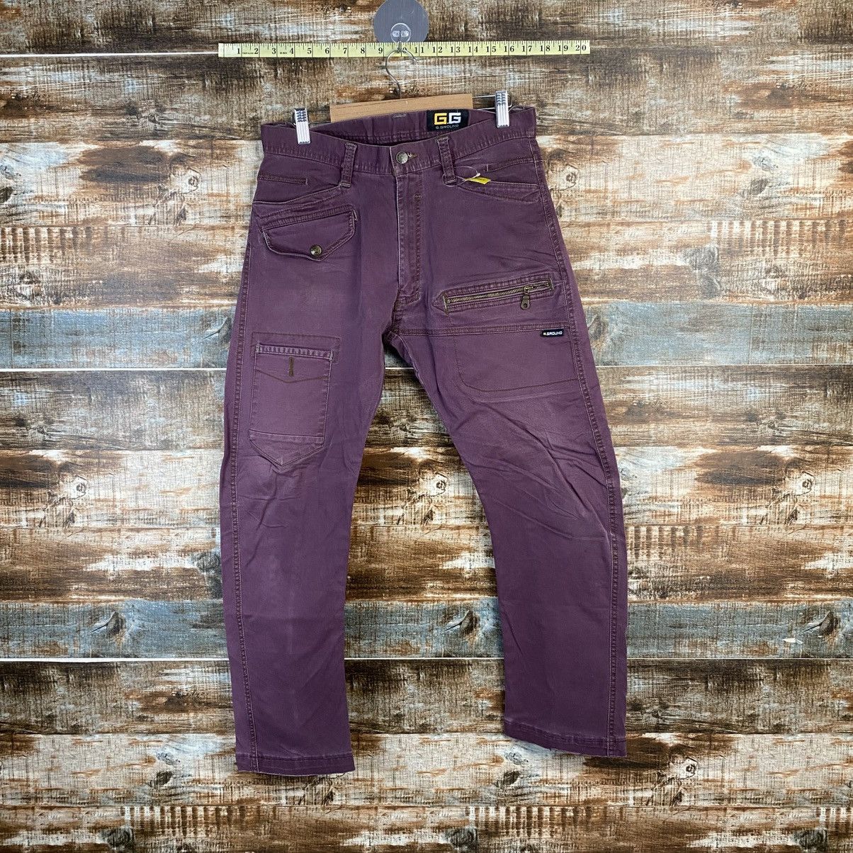 Japanese Brand DL G Ground Purple Cargo Multipocket Pants #C1001 Size US 33 - 1 Thumbnail