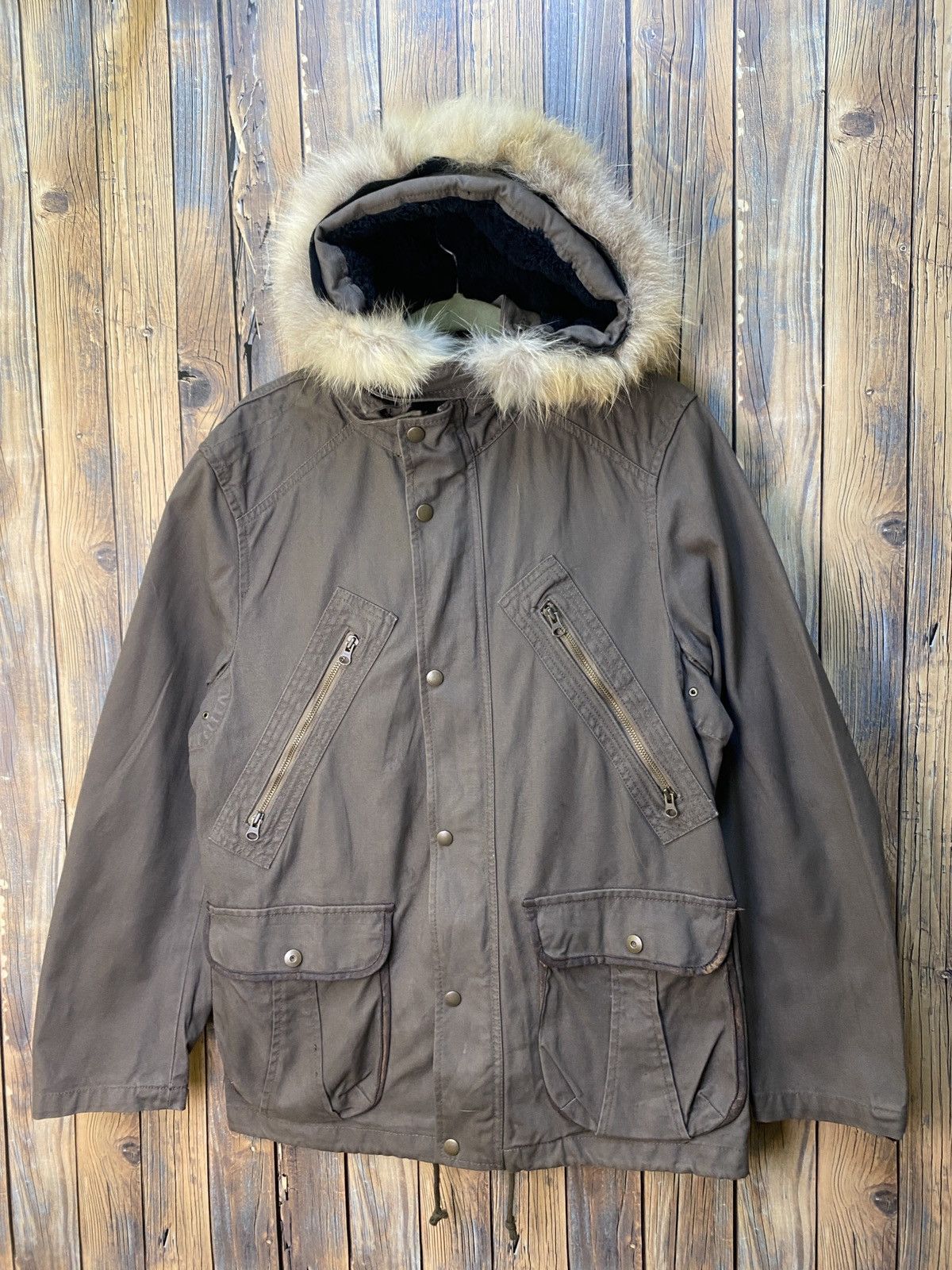 PPFM Vintage ppfm fur hoodie jacket Size US L / EU 52-54 / 3 - 1 Thumbnail