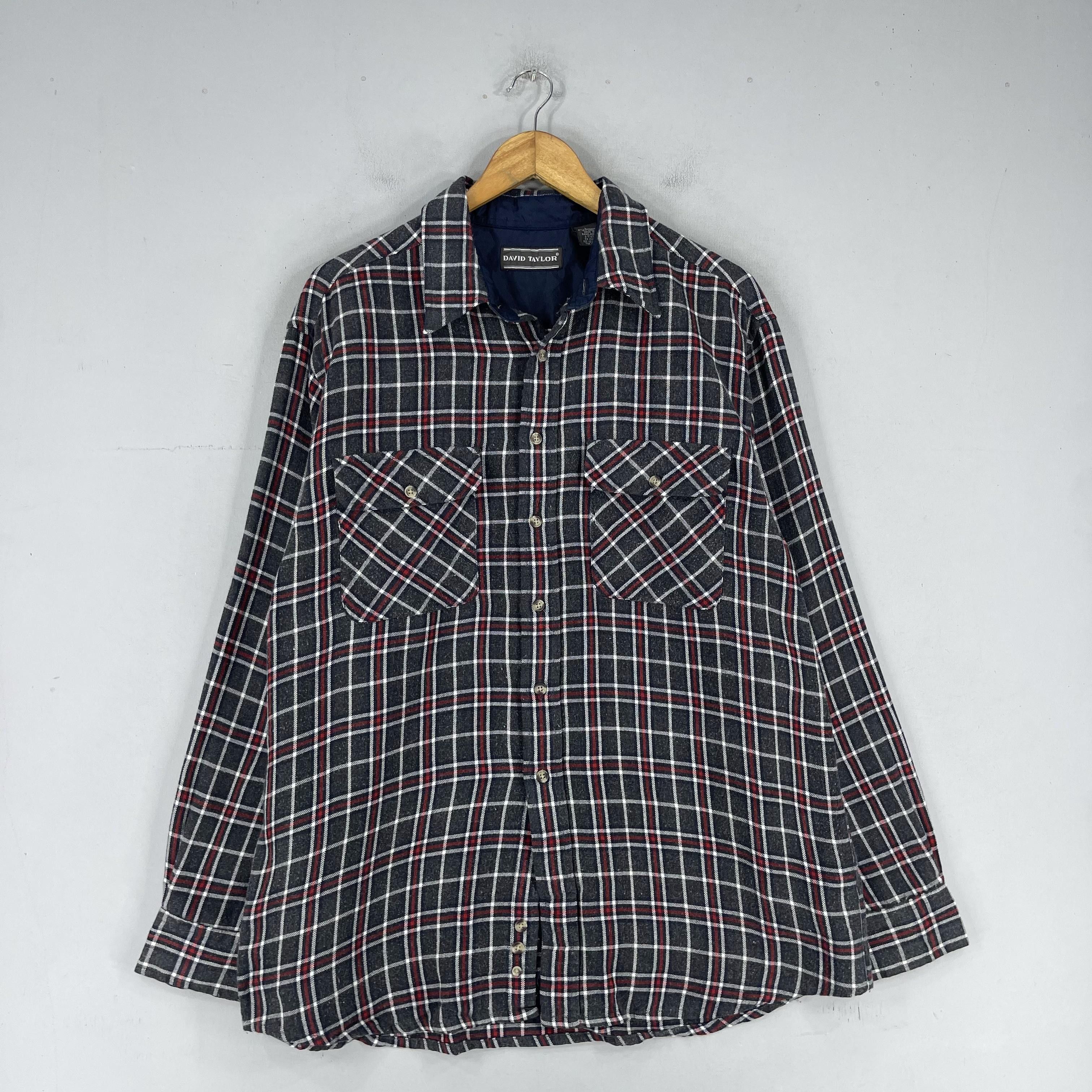Flannel Vintage Plaid Checkered Tartan Black/Red Flannel Shirt Size US L / EU 52-54 / 3 - 3 Thumbnail