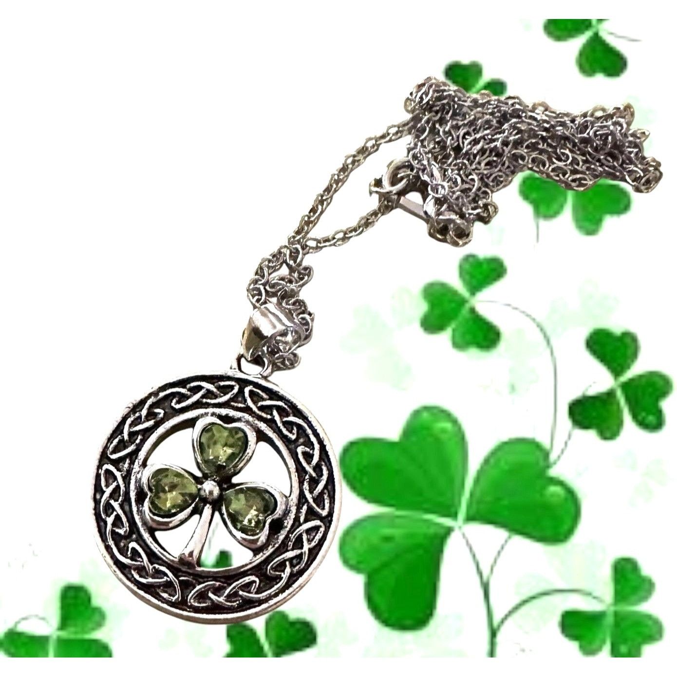 Handmade Shamrock Necklace New Celtic Knot Open Cut Design 18 in Chai Size ONE SIZE - 1 Thumbnail