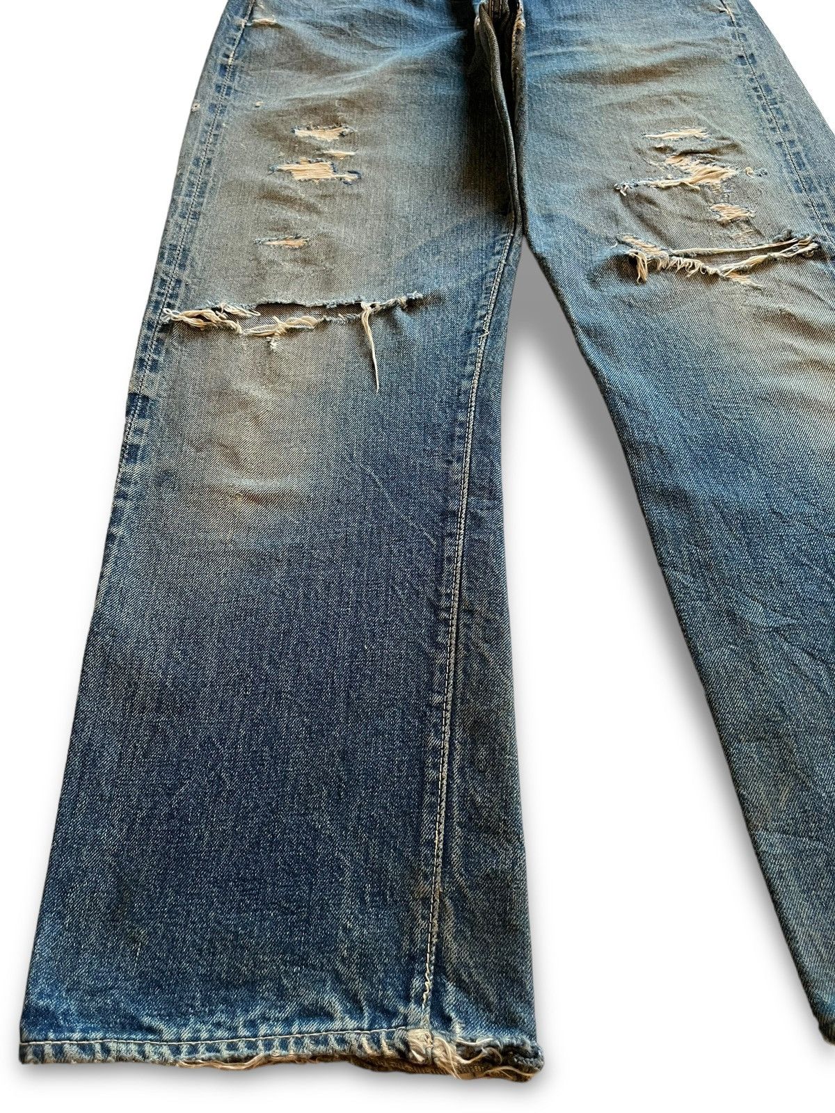 Levi's Vintage 50s Levis 501 Selvedge Big E Loose Jeans Button W Size US 31 - 11 Thumbnail