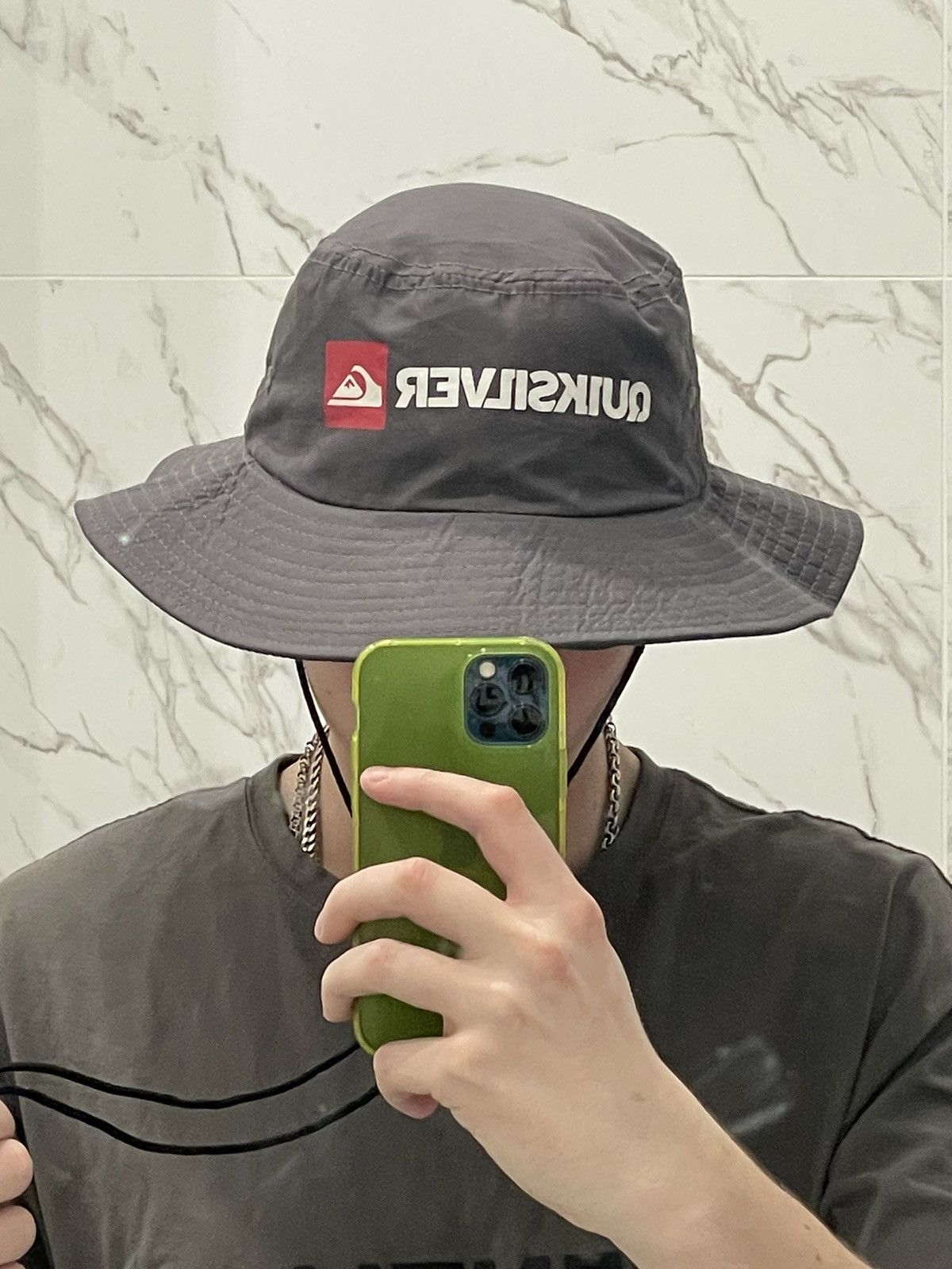 Japanese Brand × Quiksilver × Vintage Vintage Y2K Quiksilver Nylon Bucket hat streetwar big logo Size ONE SIZE - 9 Thumbnail
