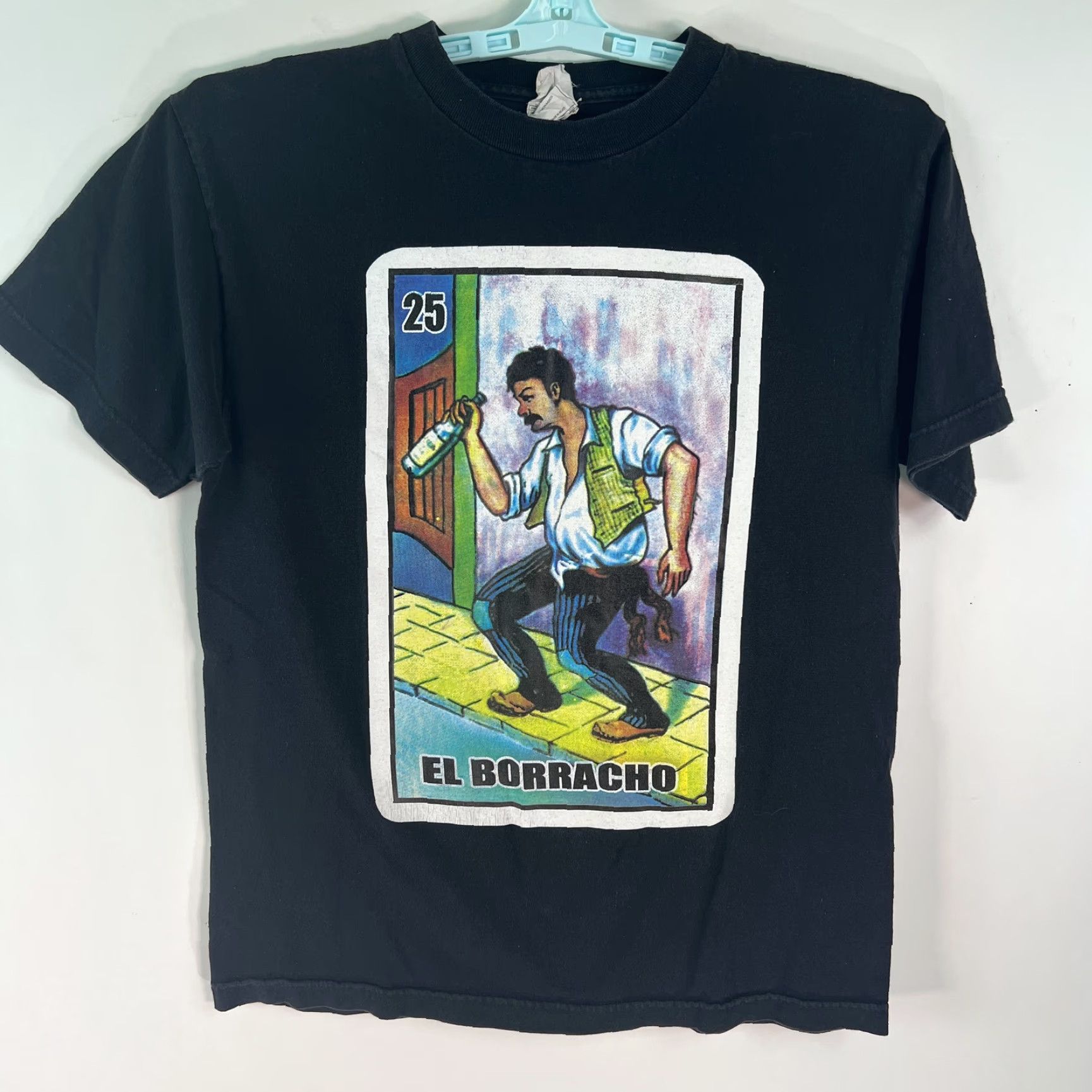 Vintage VINTAGE El Borracho Mexican Loteria T-Shirt Mens Black M Alstyle Apparel & Activewear Crew Neck Graphic Size US M / EU 48-50 / 2 - 2 Thumbnail