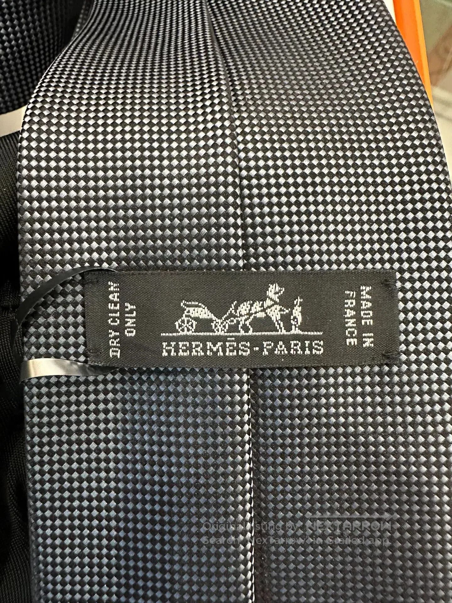 Hermes Hermes Men's Gray Check 7cm Tie. Size ONE SIZE - 3 Thumbnail