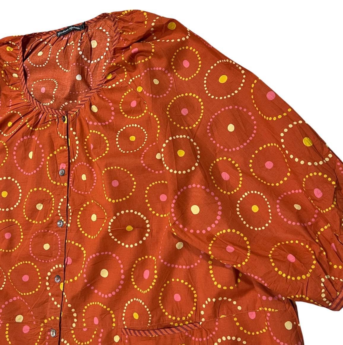 Gudrun Sjoden GUDRUN SJODEN ORGANIC COTTON V NECK BUTTON BLOUSE SHIRT XL Size XL / US 12-14 / IT 48-50 - 2 Thumbnail