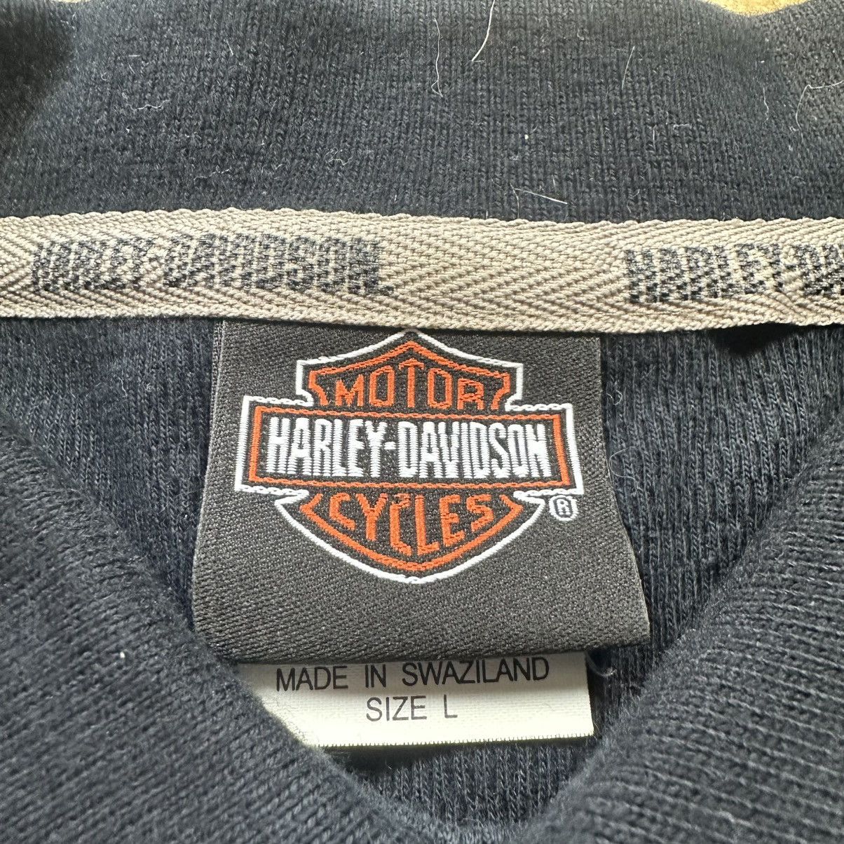 Harley Davidson Vintage Y2K Black Harley Davidson Long Sleeve Polo Shirt Size US L / EU 52-54 / 3 - 5 Thumbnail