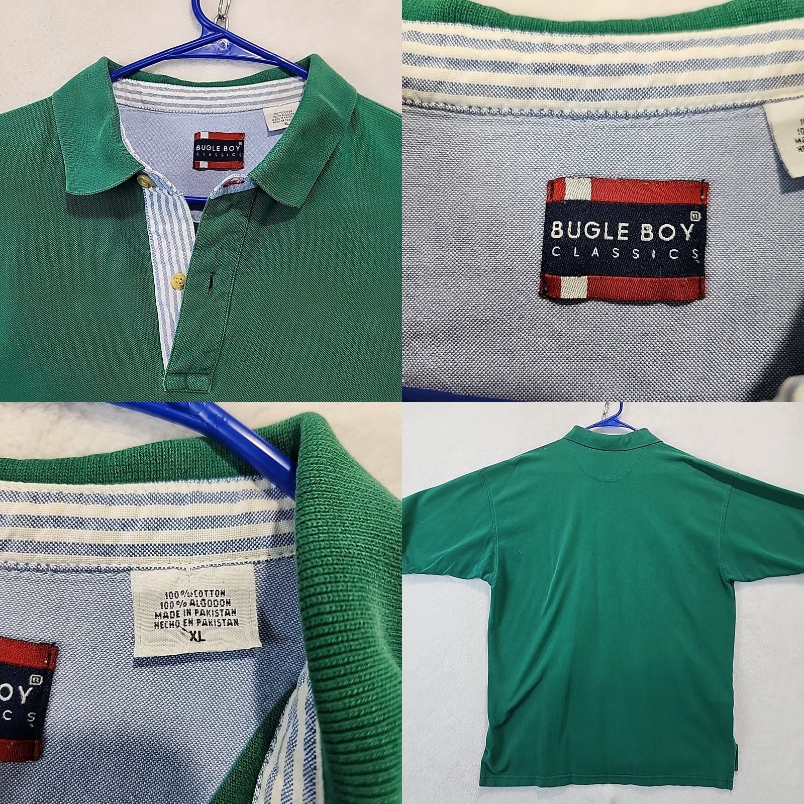 Bugle Boy VINTAGE Bugle Boy Logo Polo Shirt Green XL Men’s Regular Short Sleeve Cotton 1990s Retro Preppy Size US XL / EU 56 / 4 - 8 Thumbnail