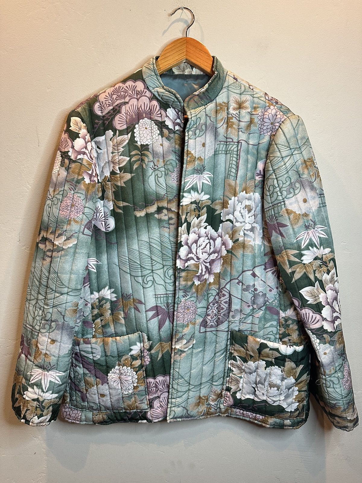 Vintage *RARE* Vintage 60s/70s Quilted Floral Japanese Kimono Jacket Size US L / EU 52-54 / 3 - 1 Thumbnail
