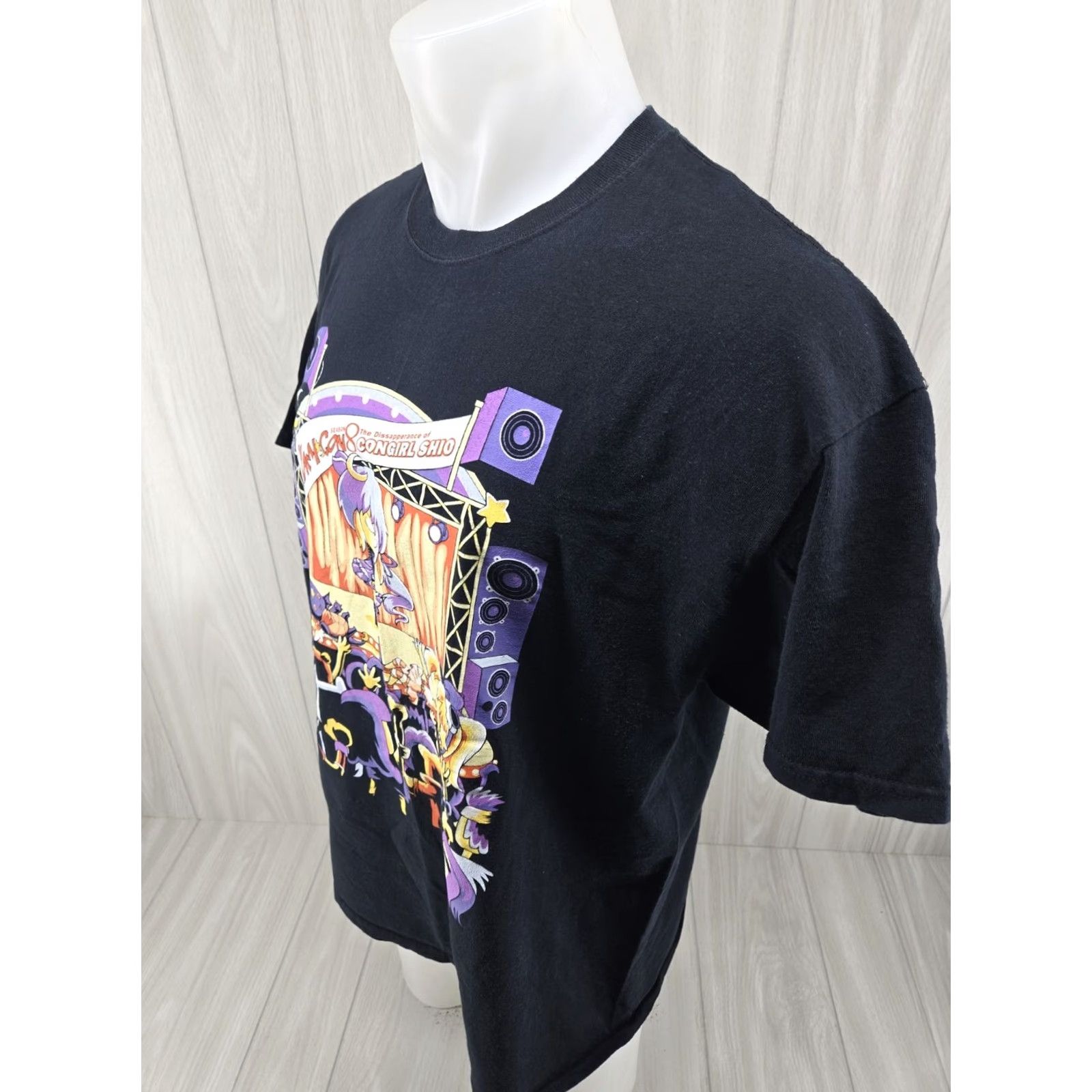 Gildan VINTAGE Kami Con Birmingham Alabama Anime Graphic T-Shirt XL Men Black Cotton Logo Short Sleeve Crew Neck Kami Con 90s Theme Convention UFO Spaceship Size US XL / EU 56 / 4 - 5 Thumbnail
