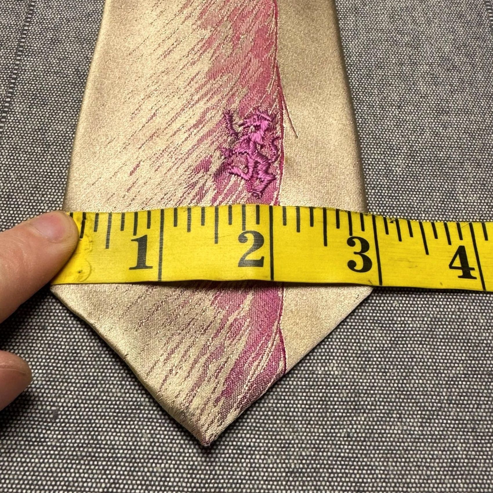 Vintage Vintage Woody's By DAMON Tie White 100% Silk Jacquard One Size Mens Size ONE SIZE - 5 Thumbnail