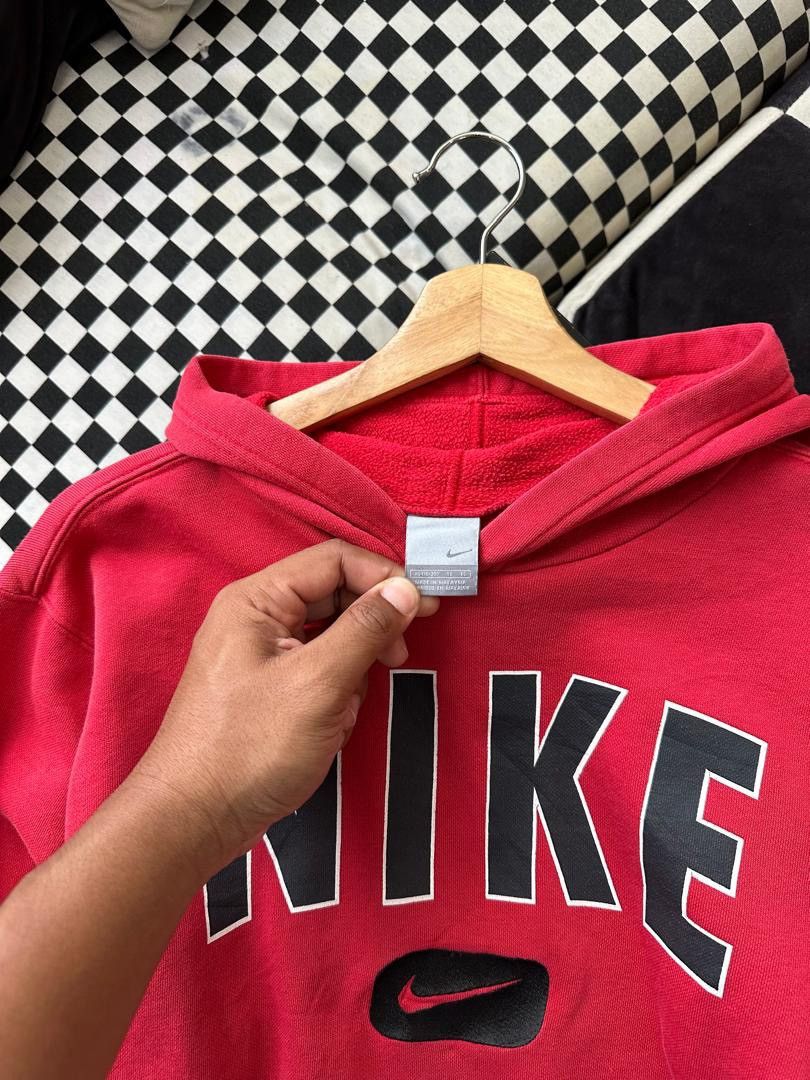 Other × Vintage VINTAGE Y2K NIKE SPELLOUT EMBROIDERY SWOOSH HOODIE Size US S / EU 44-46 / 1 - 2 Thumbnail