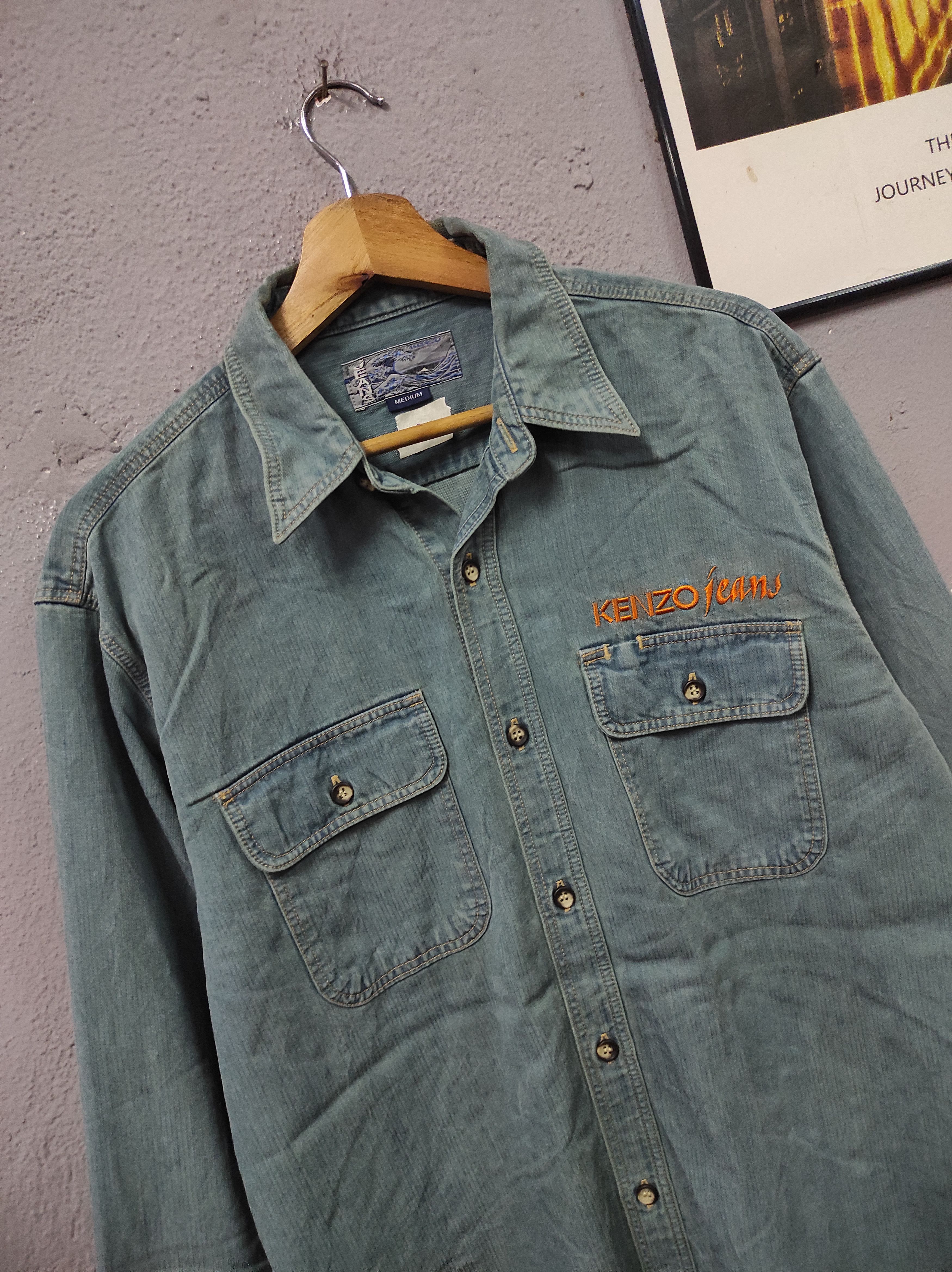 Kenzo KENZO JEANS VTG SHIRT BUTTON UP Size US M / EU 48-50 / 2 - 2 Thumbnail