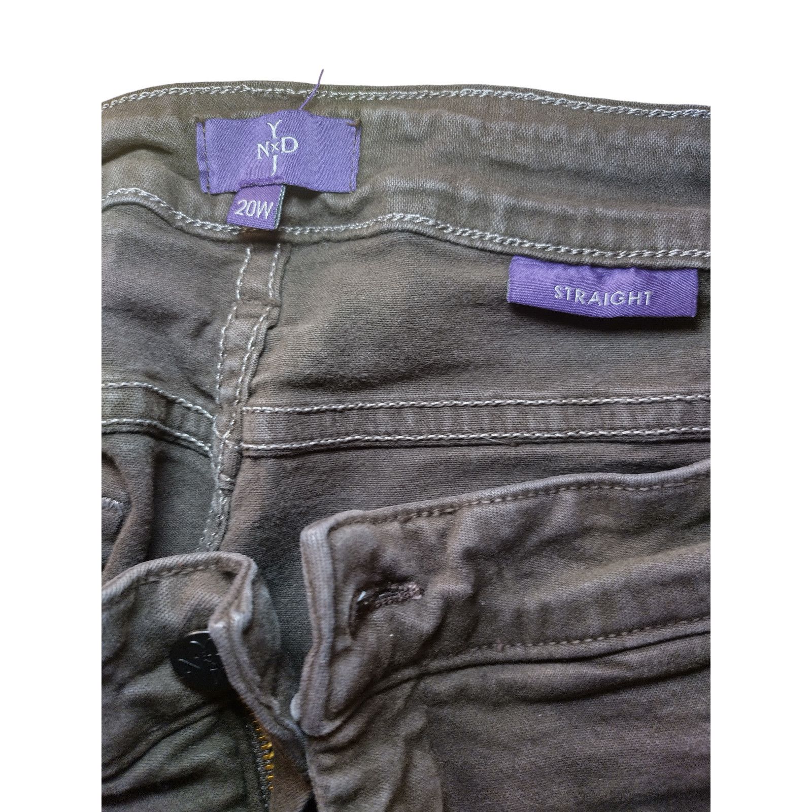 NYDJ NYDJ Womens Straight Leg Jeans Stretch Brown Size 20W Size 40" / US 18 - 8 Thumbnail