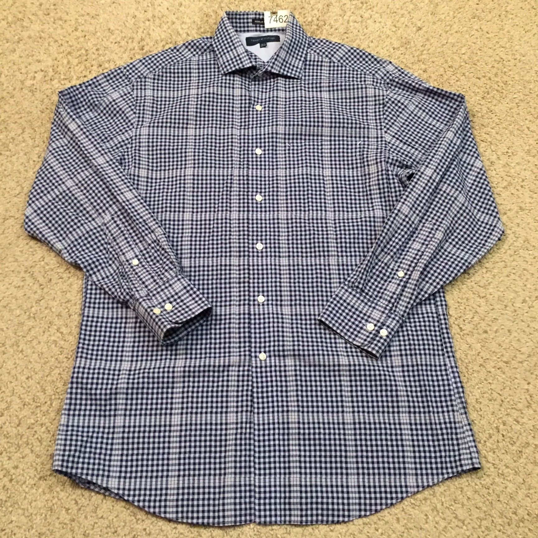 Tommy Hilfiger Tommy Hilfiger Shirt Mens 15.5 Blue Plaid Long Sleeve Button-Up Regular Fit Size US L / EU 52-54 / 3 - 2 Thumbnail