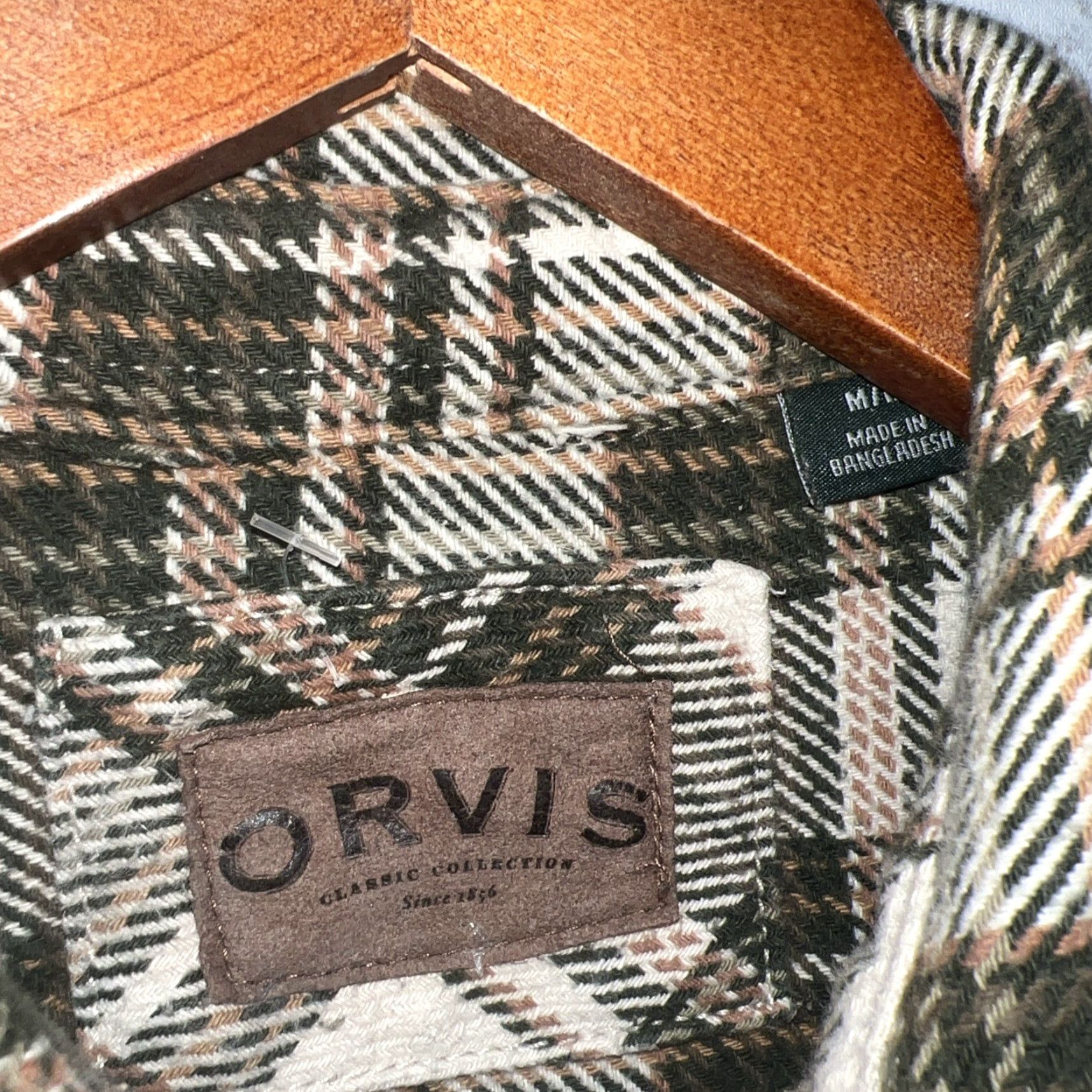 Orvis Orvis Shirt Plaid Green Flannel Mens Size M Long Sleeve Button-Up Regular Size Size US M / EU 48-50 / 2 - 3 Thumbnail