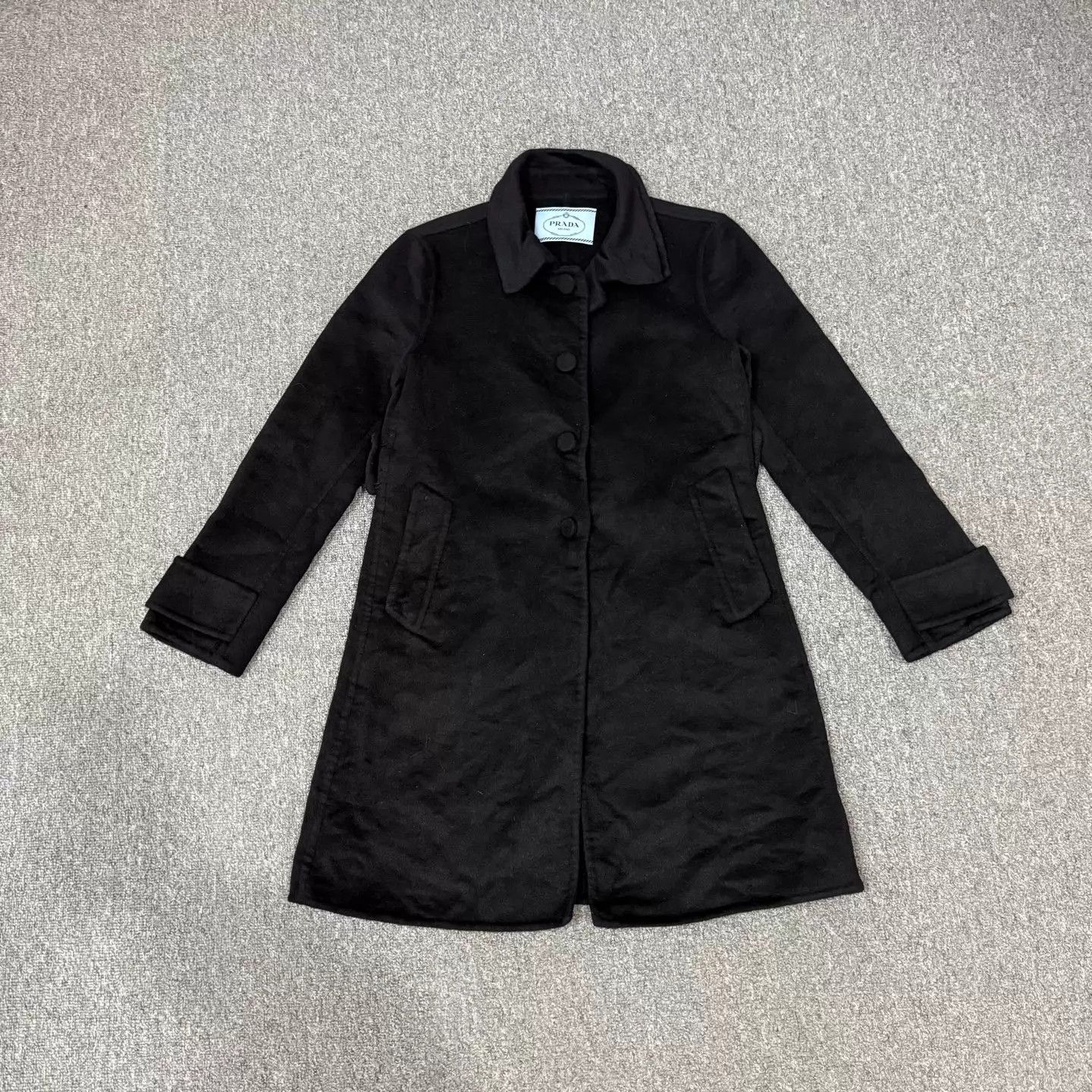 Prada Black Overcoat 40 95 New