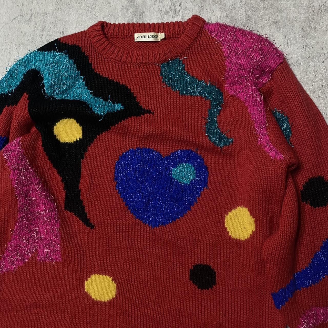 Other South Lodge abstract heart sweater in red and blue knitwear Size US M / EU 48-50 / 2 - 2 Thumbnail