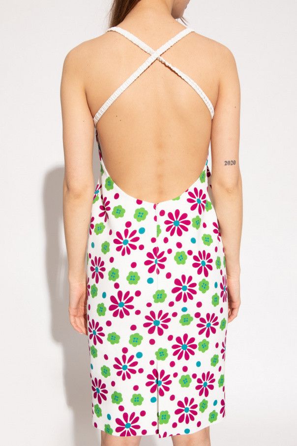 Saint Laurent Paris o1s1wg111024 Backless Midi Dress in Sablé in Multicolor Size XS / US 0-2 / IT 36-38 - 4 Thumbnail