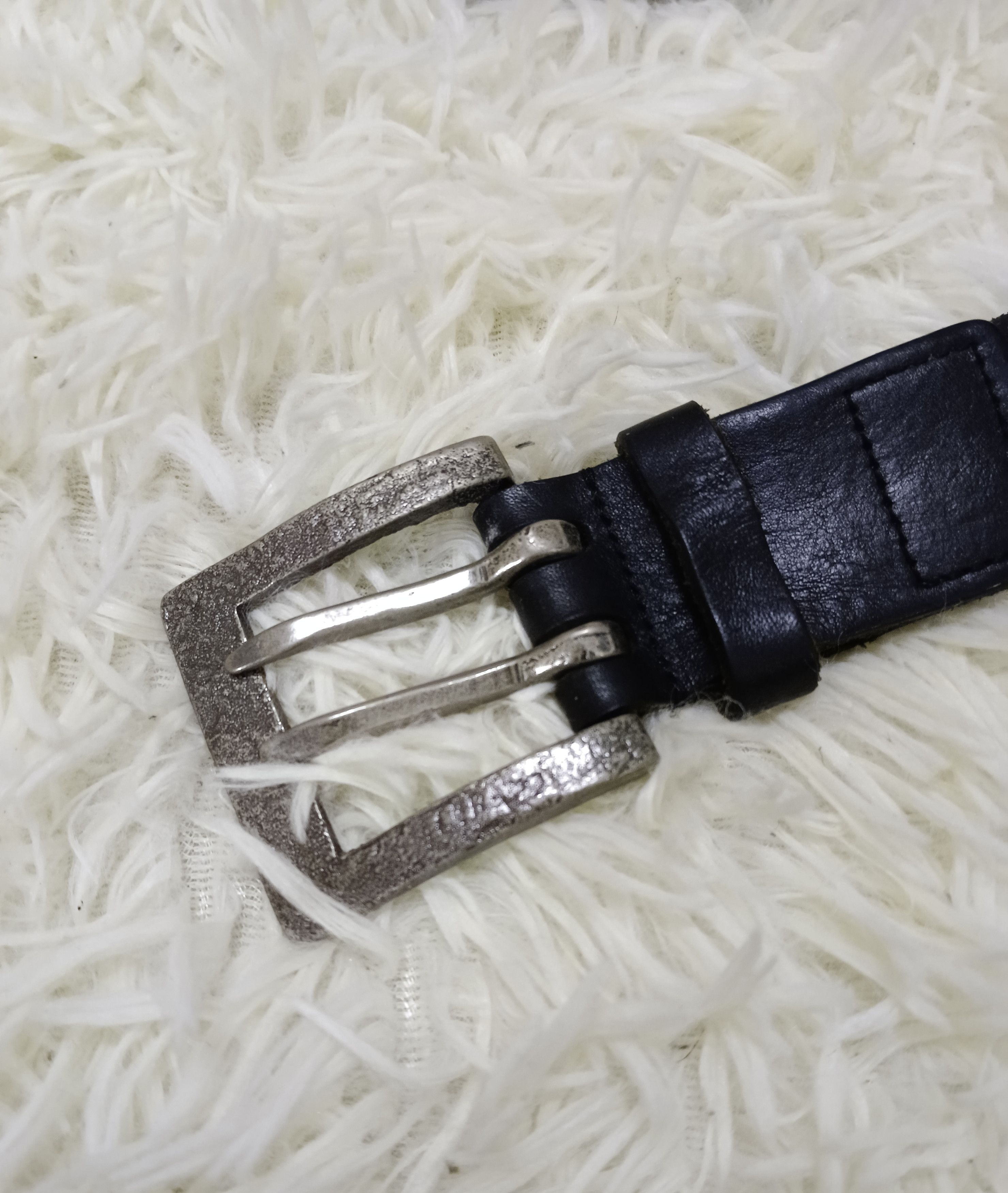 Leather BLACK LEATHER UNBRAND DOUBLE LAYER BELT Size ONE SIZE - 4 Thumbnail