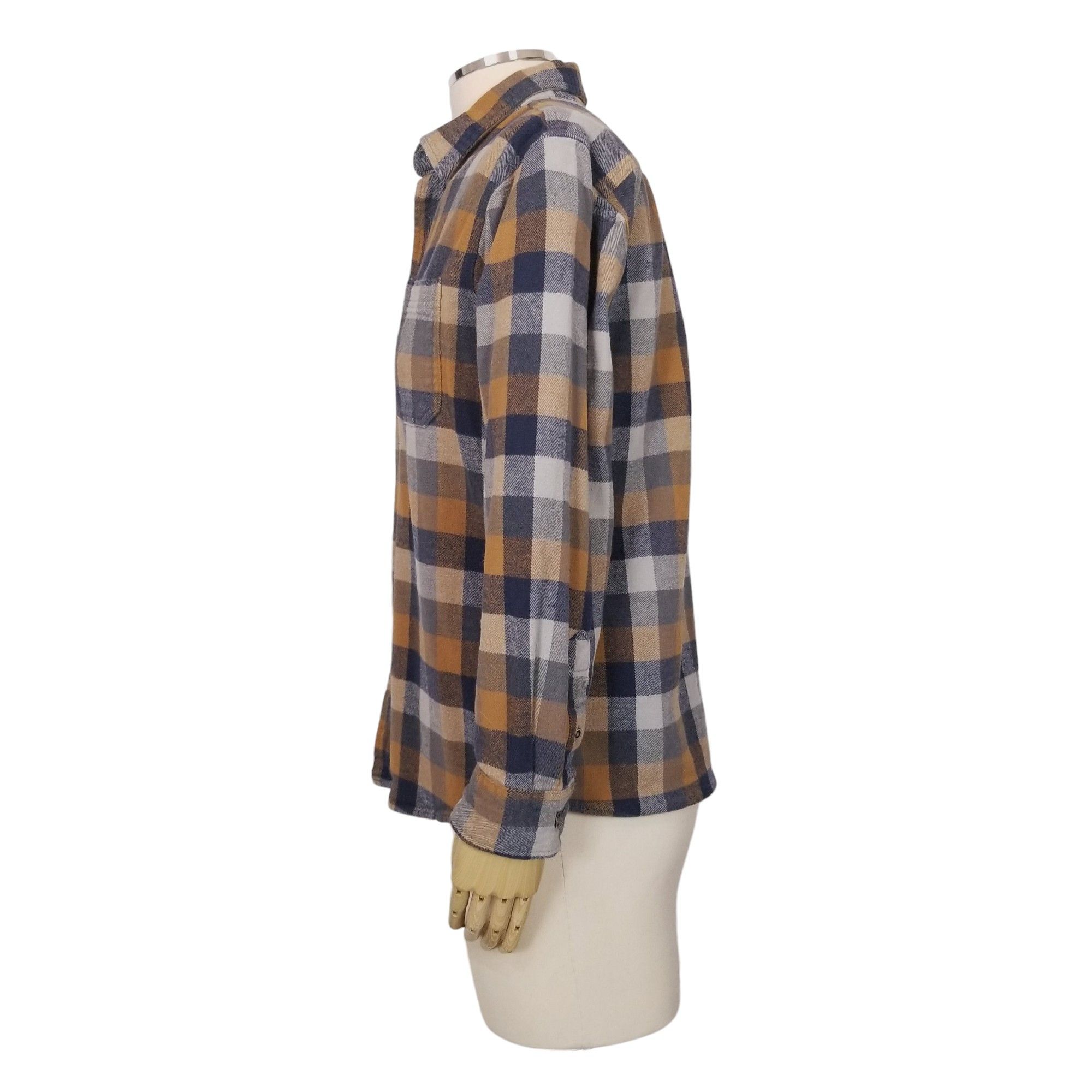Lee Stretch Flannel Plaid Shirt Camel Tan Gray Size US L / EU 52-54 / 3 - 2 Thumbnail