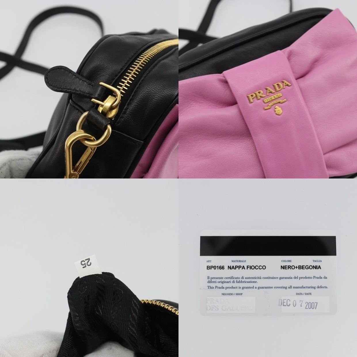 Prada Prada Leather Ribbon Shoulder Bag Black Size ONE SIZE - 16 Thumbnail