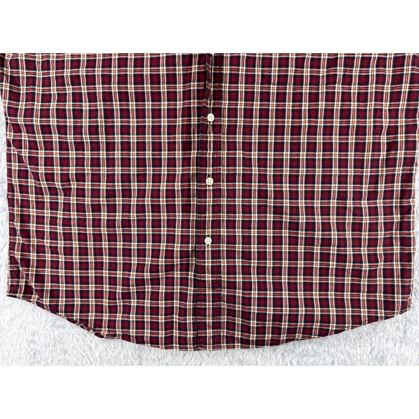 Tommy Hilfiger Tommy Hilfiger Shirt Mens XL Red Plaid Button-Down Long Sleeve Pocket Logo Embroidered Cotton Casual Size US XL / EU 56 / 4 - 5 Thumbnail