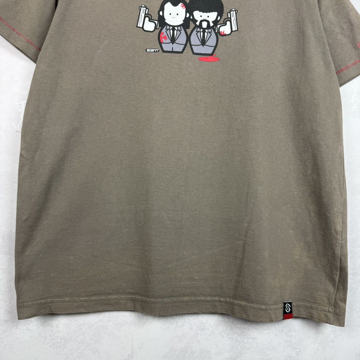 Vintage Vintage Pulp Fiction Brown T-Shirt Scam Size US M / EU 48-50 / 2 - 10 Thumbnail
