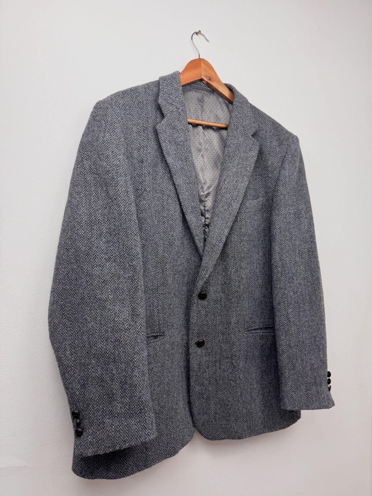 Harris Tweed Harris Tweed Man Wool Blazer Grey Classic Vintage Size 44R Size 44R - 3 Thumbnail