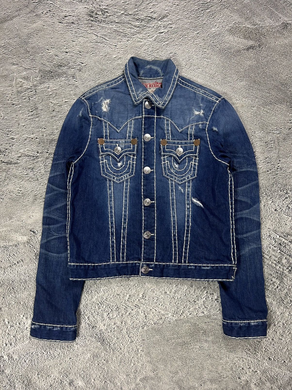 True Religion True Religion denim jacket blue white stitching vintage Size US L / EU 52-54 / 3 - 1 Thumbnail