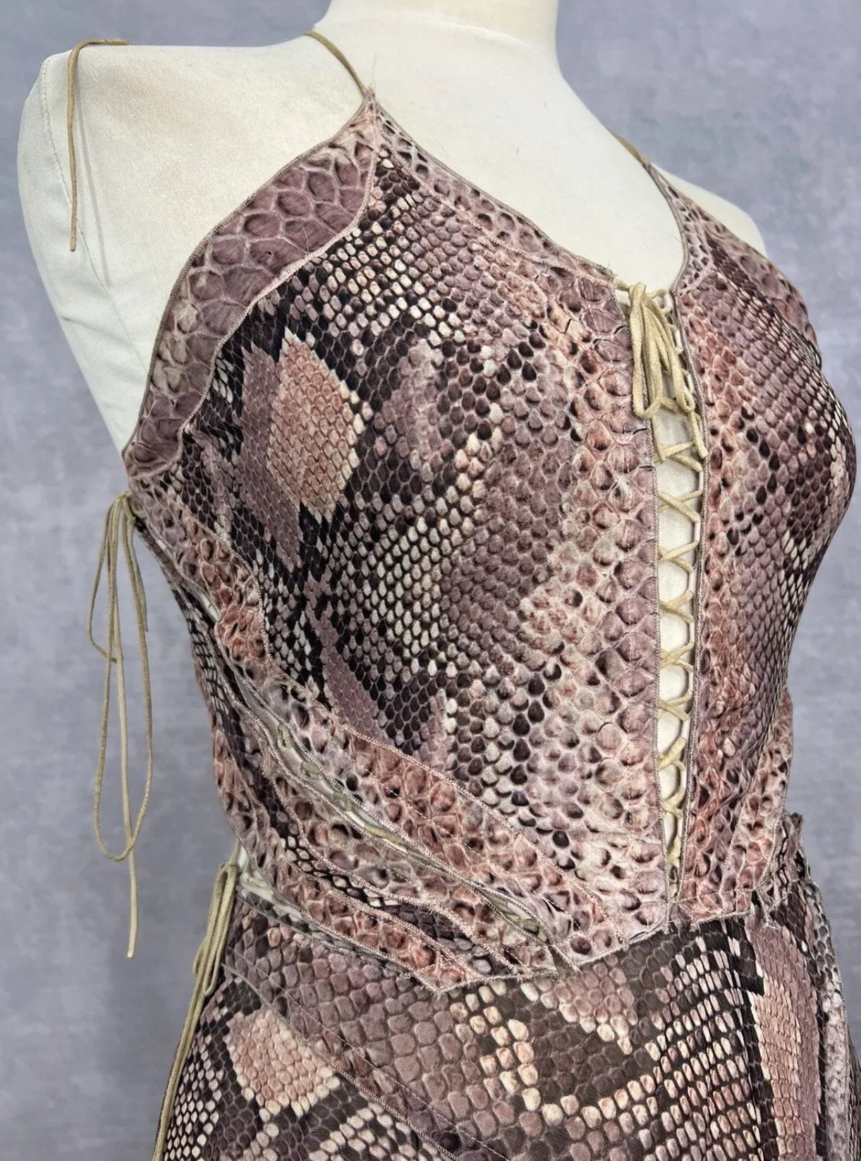 Roberto Cavalli Roberto Cavalli SS11 snakeskin lace up gown Size S / US 4 / IT 40 - 7 Thumbnail