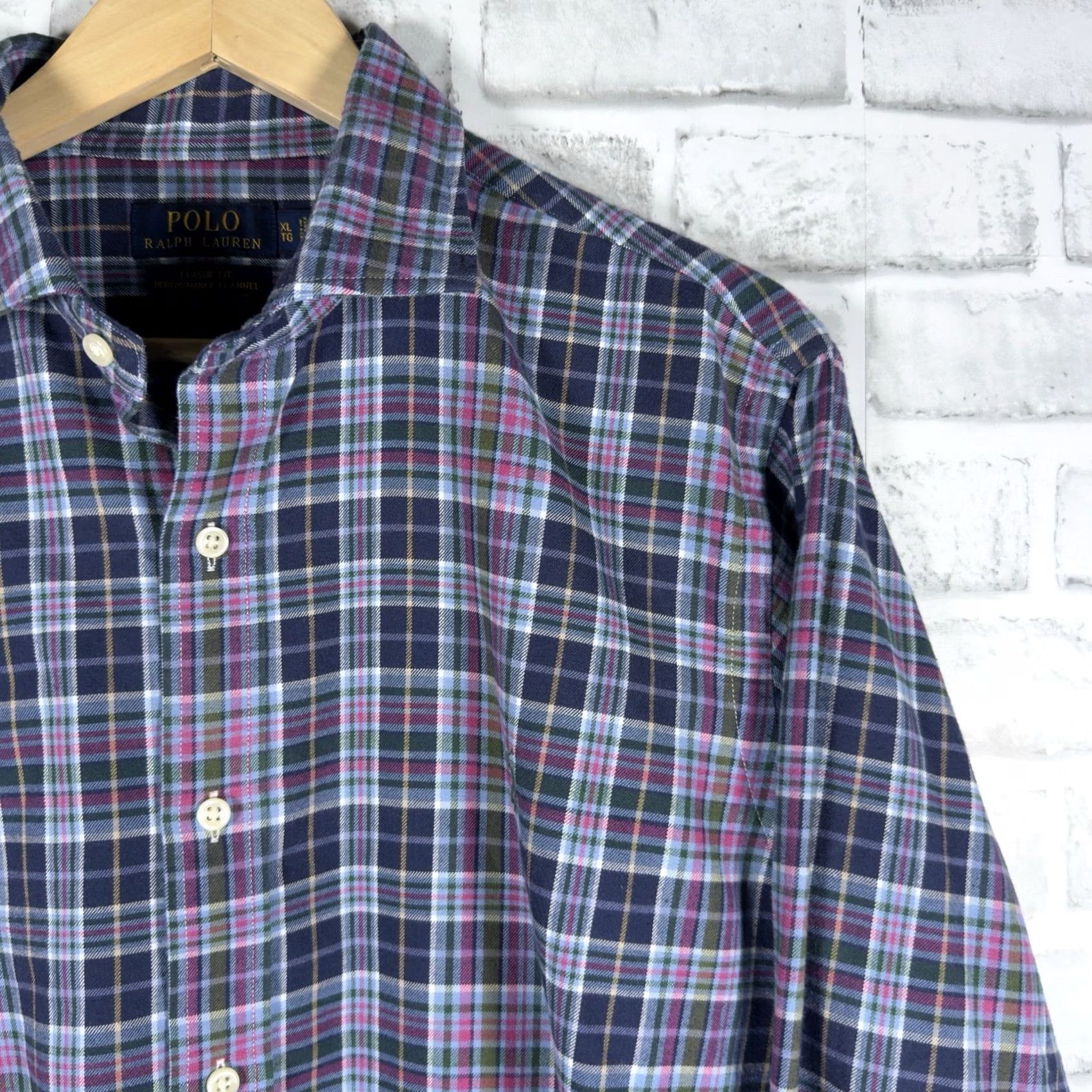 Polo Ralph Lauren Polo Ralph Lauren Classic Fit Long Sleeve Performance Flannel Shirt Mens XL Multicolor Plaid Button-Down Collar Button-Up, Regular Fit Size US XL / EU 56 / 4 - 2 Thumbnail