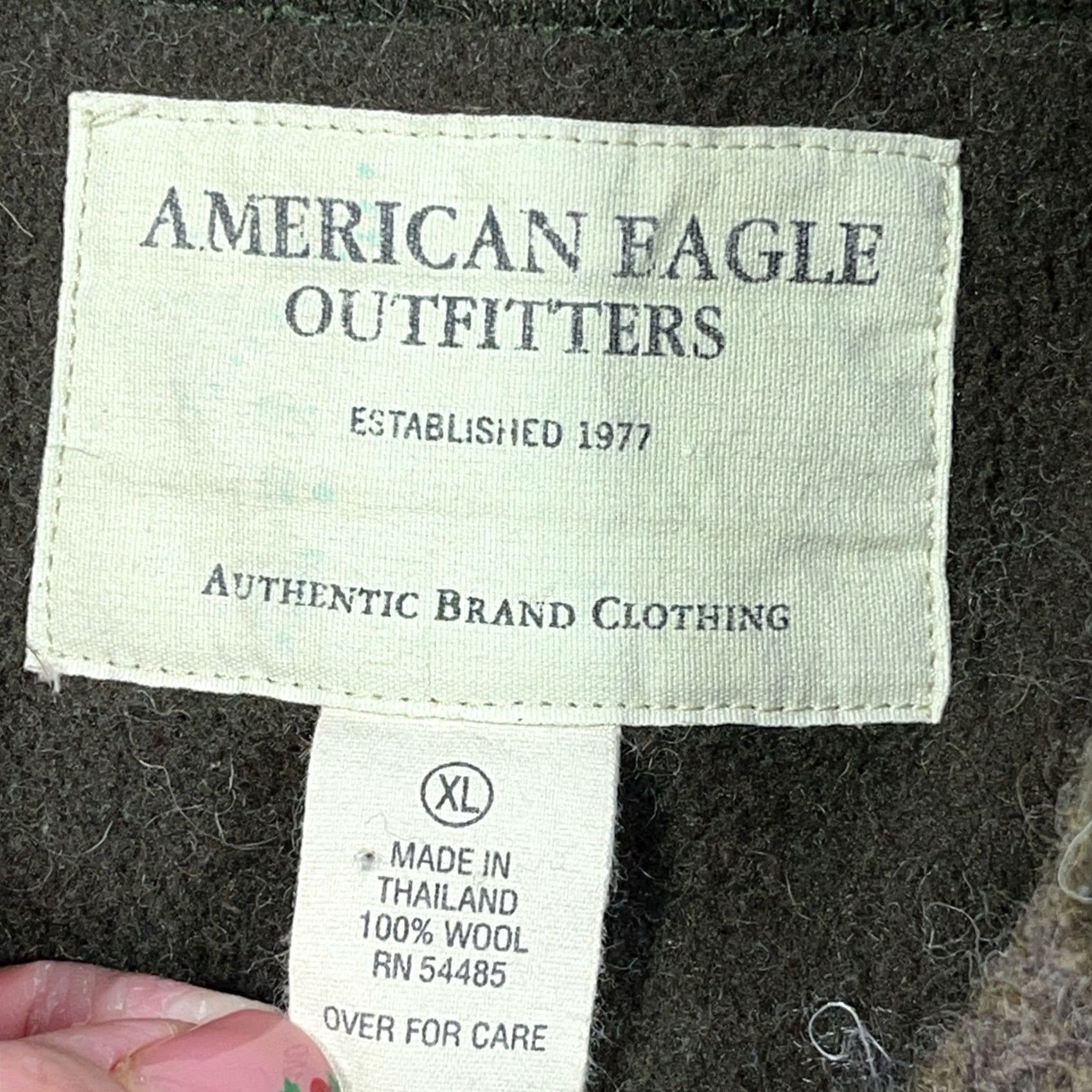 American Eagle Outfitters VINTAGE American Eagle Sweater Men XL Green Wool Knit Pullover 1/4 Zip Holes Size US XL / EU 56 / 4 - 2 Thumbnail