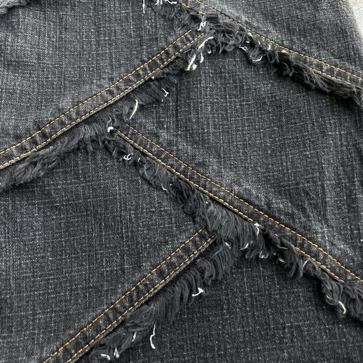 Japanese Brand Vintage Browdwin Destructive Asymmetrical Flared Denim Pants Size US 29 - 11 Thumbnail