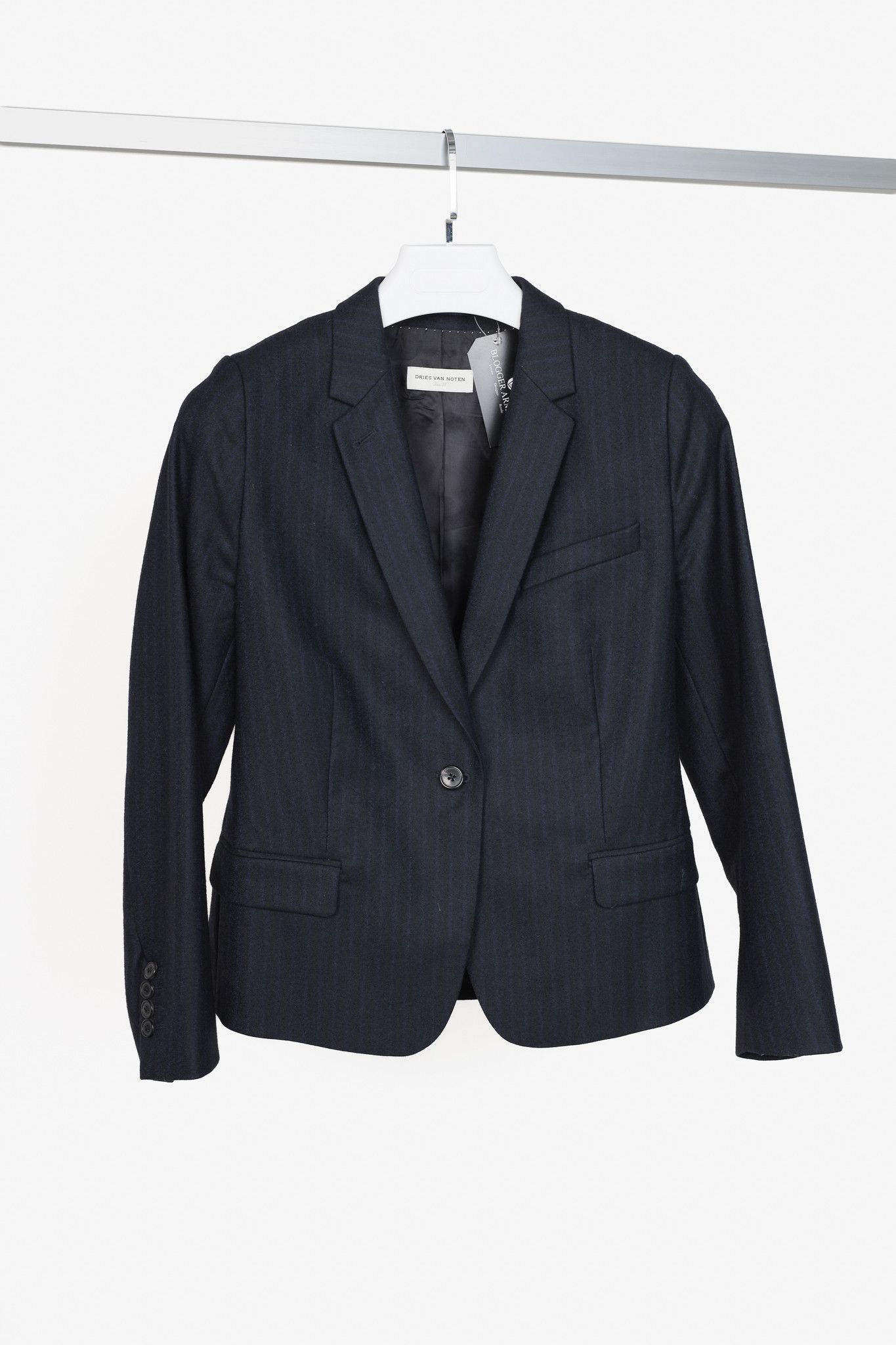 Dries Van Noten Dries Van Noten Navy Wool Blazer Size S / US 4 / IT 40 - 1 Thumbnail