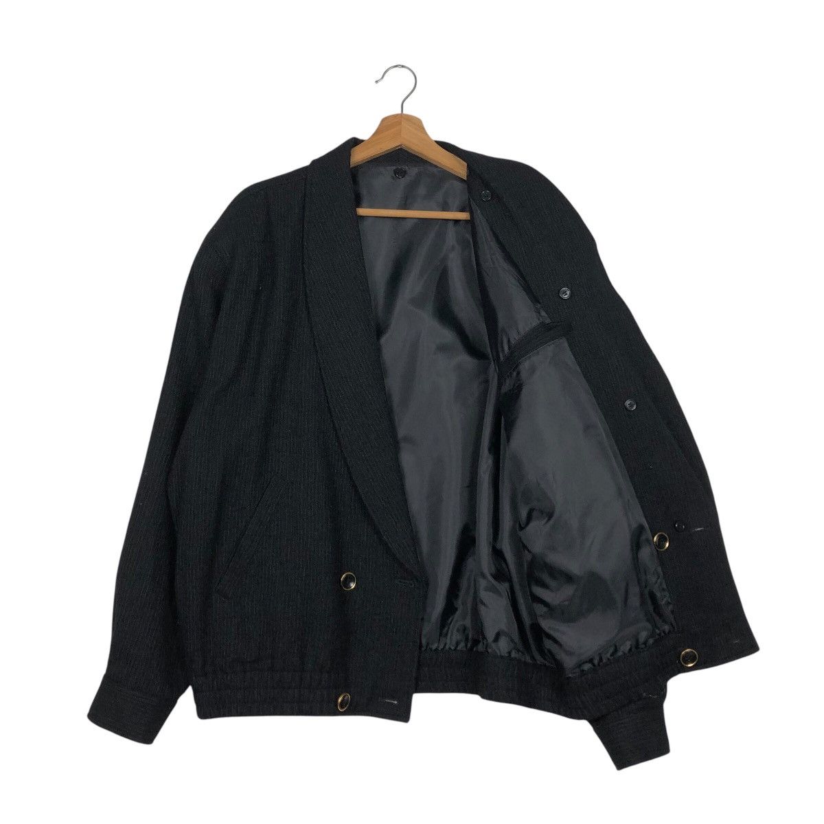 Japanese Brand 📌Vtg Wool Bomber Jacket Herringbone Unbranded Issey Miyake Size US M / EU 48-50 / 2 - 12 Thumbnail