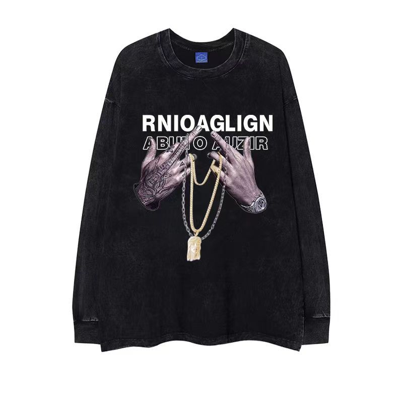 Japanese Brand × Vintage Vintage Hip Hop Hand Printed Aged Long Sleeve T-Shirt Size US XL / EU 56 / 4 - 1 Thumbnail