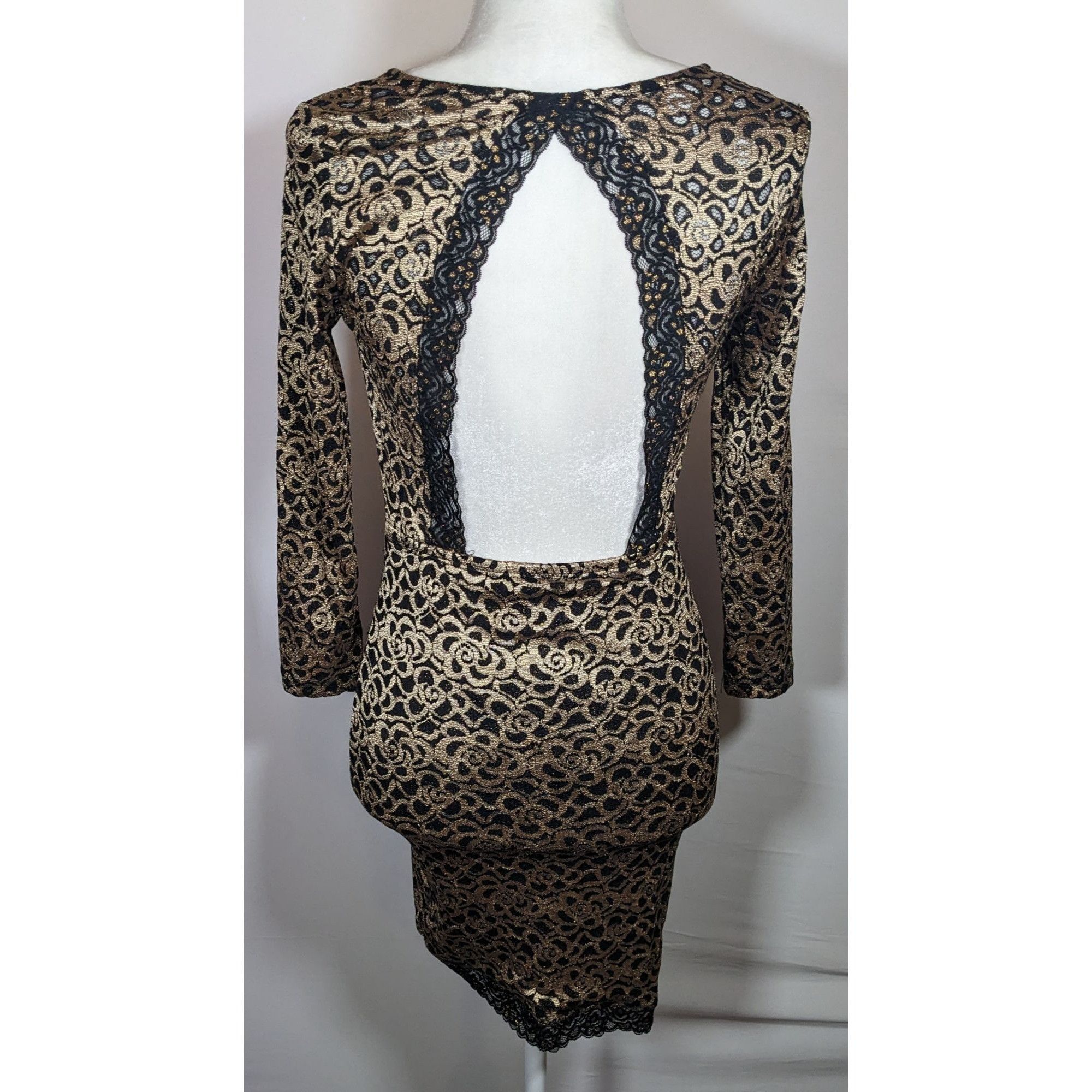 Other Privy Privately Privileged Black And Gold Floral Open Back B Size M / US 6-8 / IT 42-44 - 7 Thumbnail