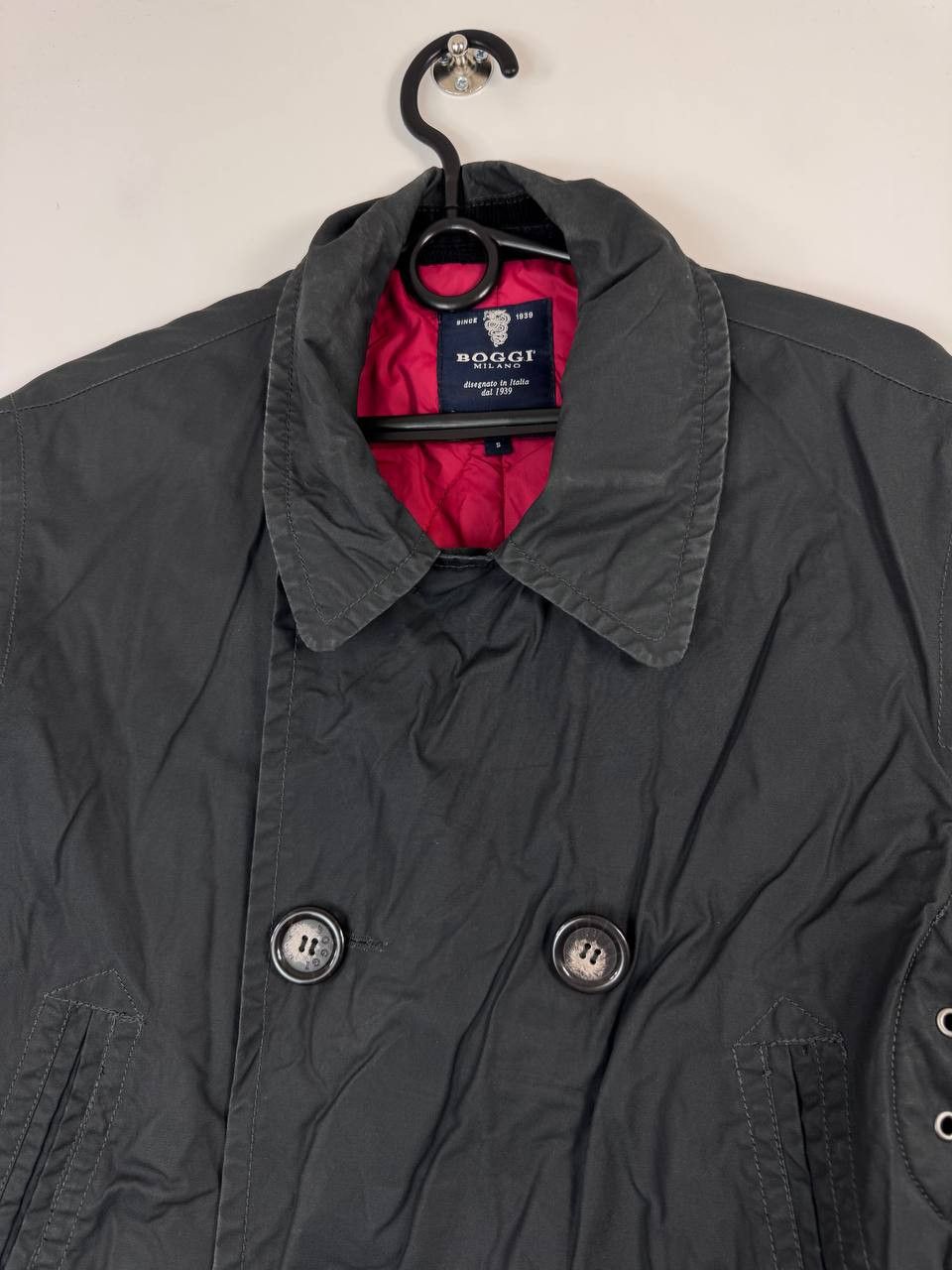 Boggi Boggi Milano Mens Double Breasted Jacket Coat Cotton Navy S Size US S / EU 44-46 / 1 - 3 Thumbnail
