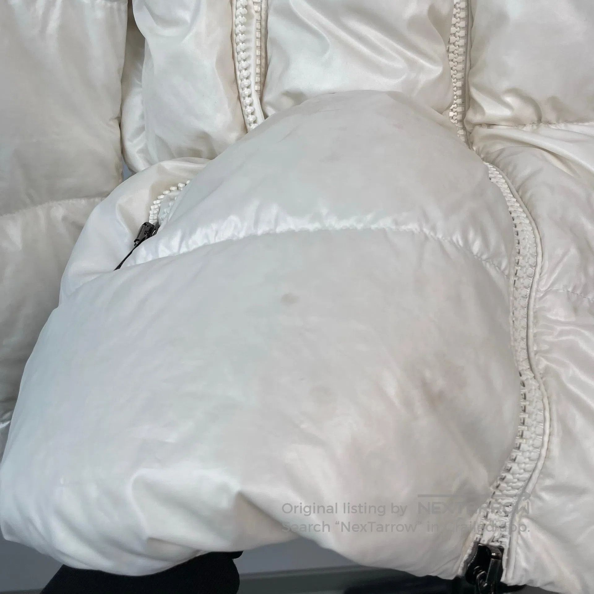 Moncler Moncler White Big Fur Collar Down Jacket| Size L / US 10 / IT 46 - 6 Thumbnail